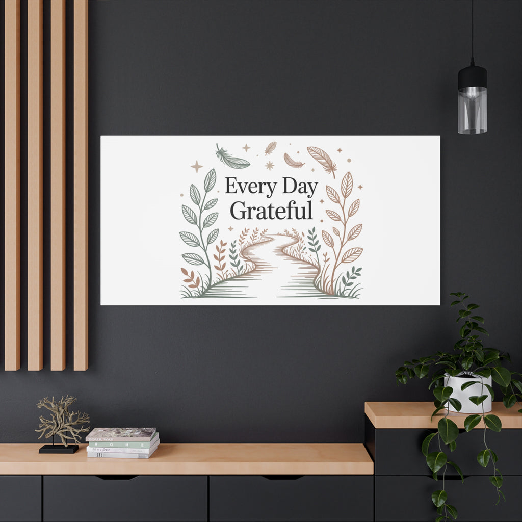 Every Day Grateful Canvas | Soft Everyday Grace Decor, Prayer Corner Art