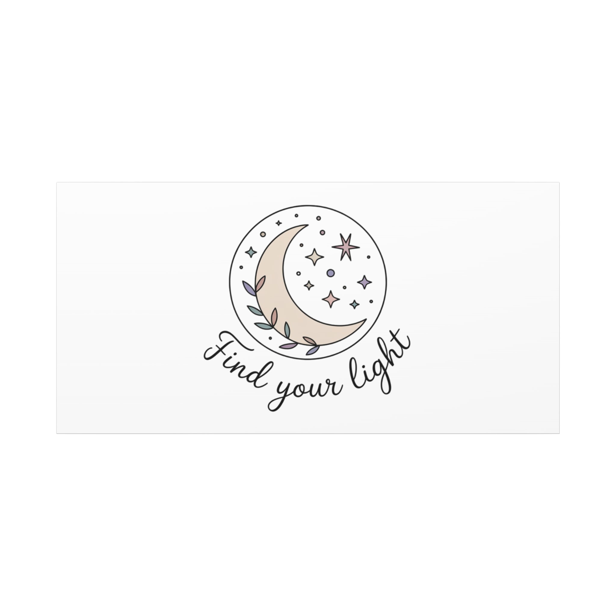 Find Your Light Moon Phase Art Print | Minimal Astrology Canvas