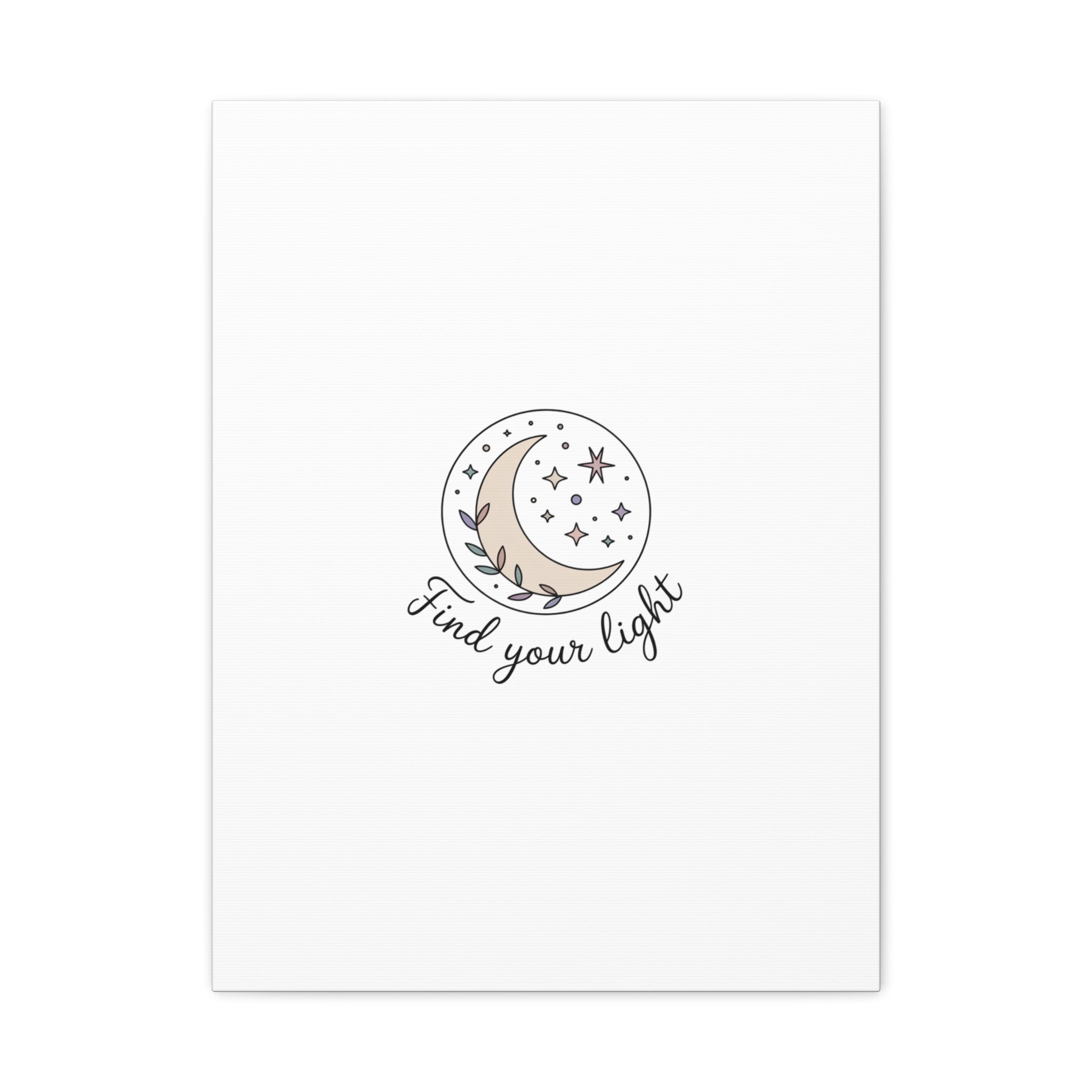 Find Your Light Moon Phase Art Print | Minimal Astrology Canvas