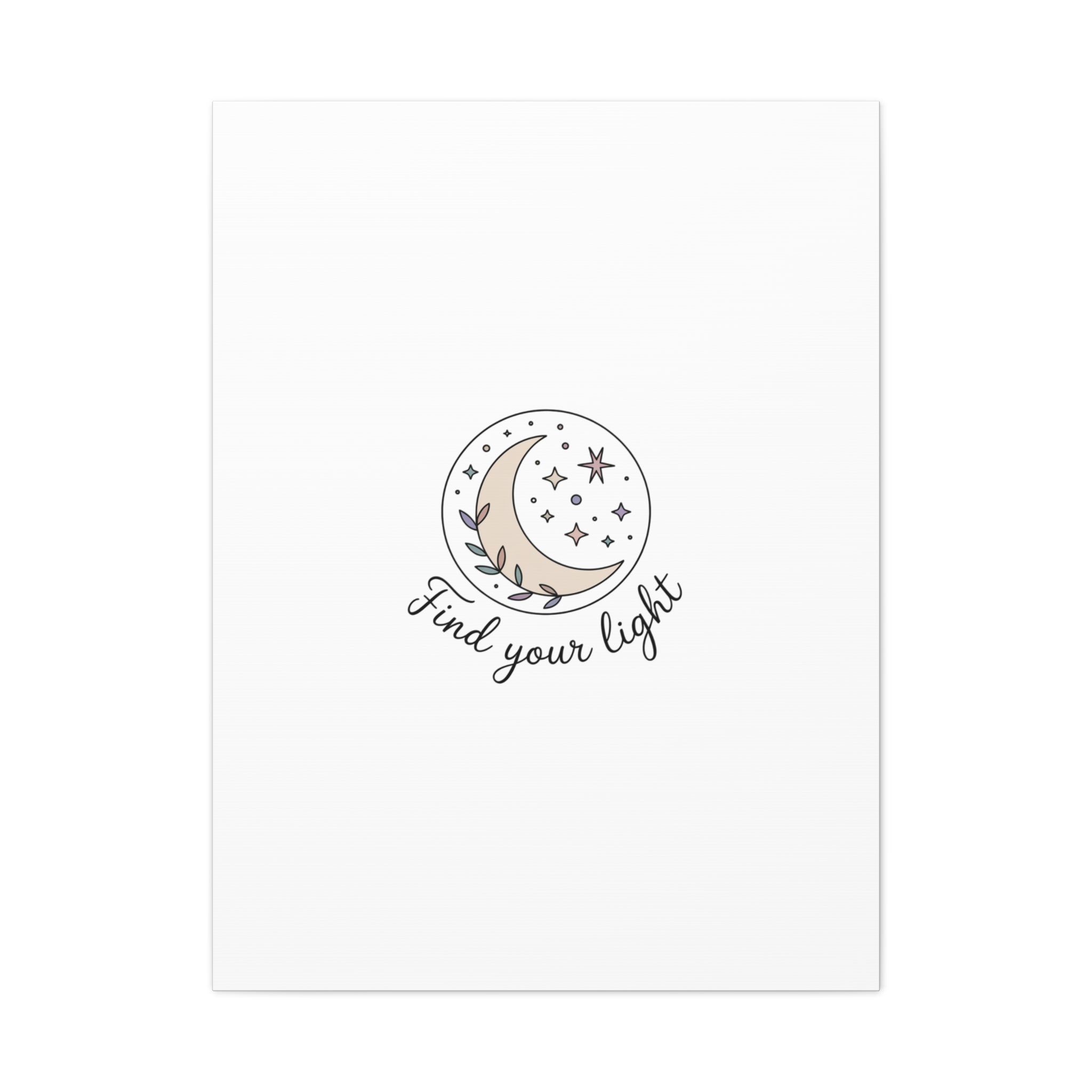 Find Your Light Moon Phase Art Print | Minimal Astrology Canvas
