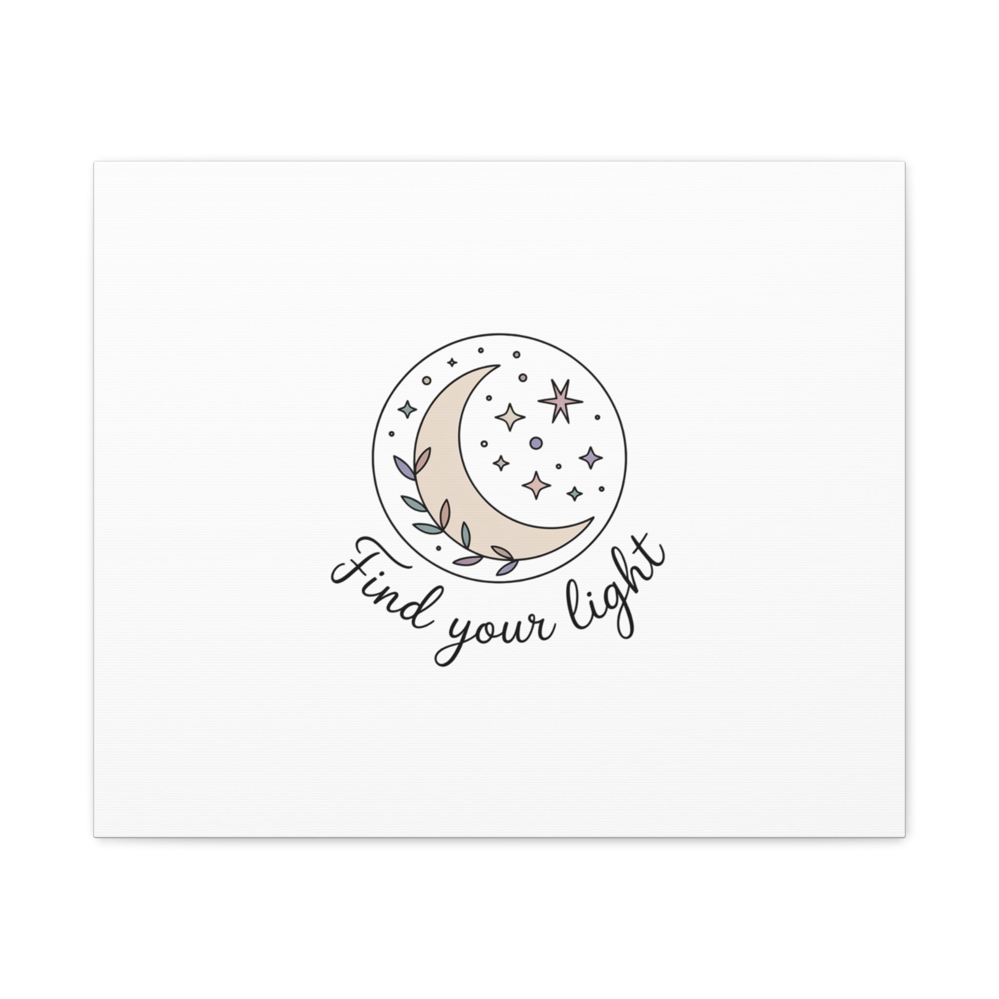 Find Your Light Moon Phase Art Print | Minimal Astrology Canvas