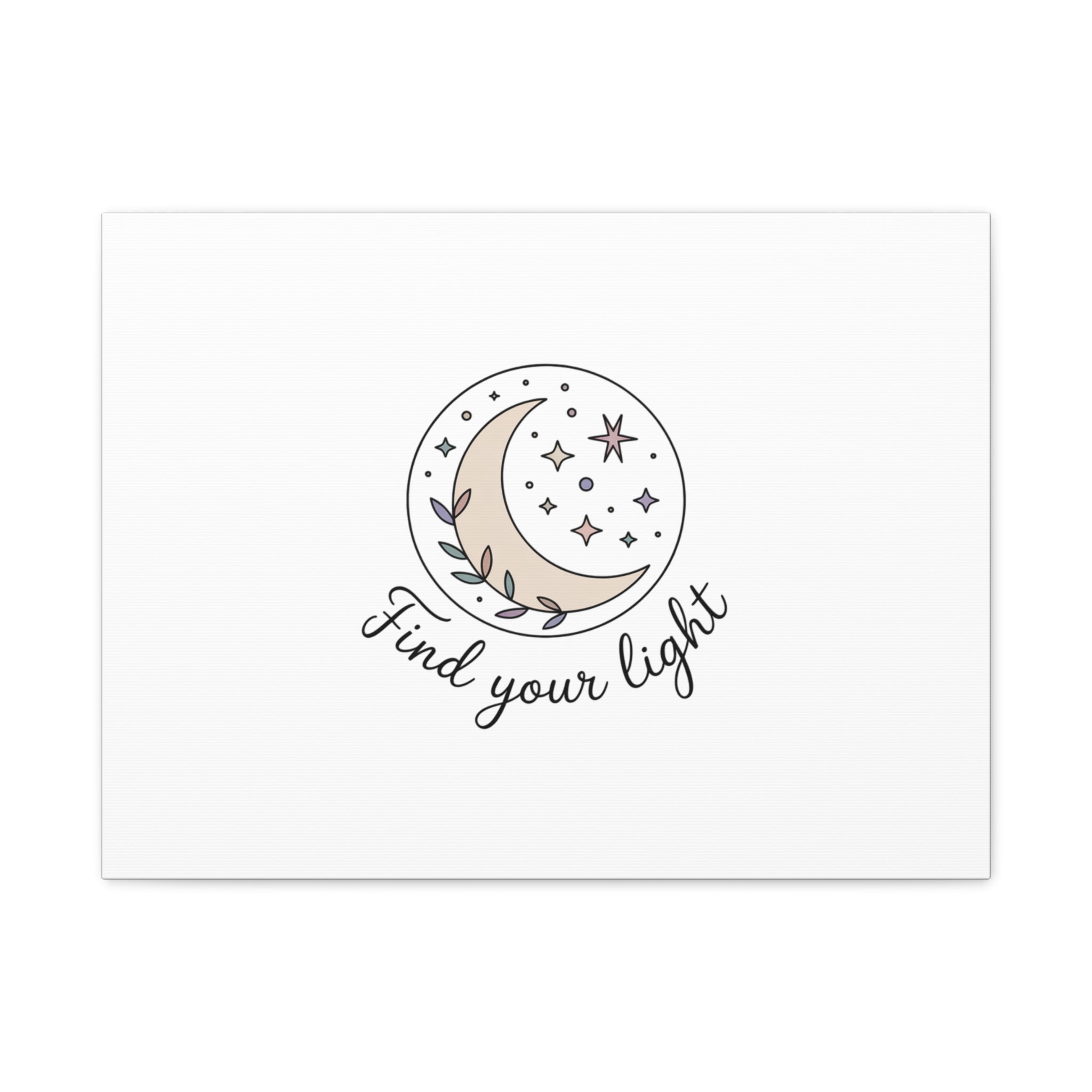 Find Your Light Moon Phase Art Print | Minimal Astrology Canvas