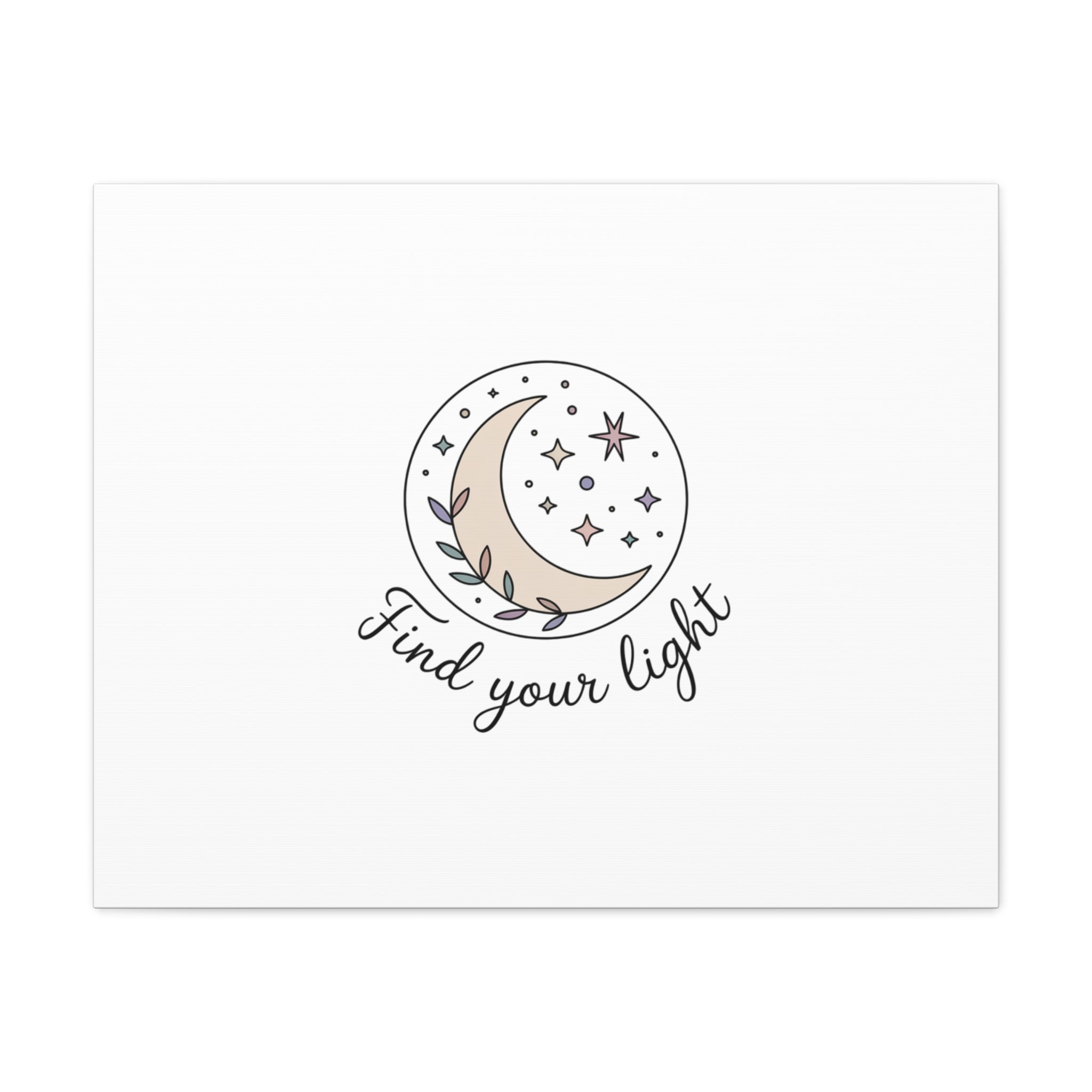 Find Your Light Moon Phase Art Print | Minimal Astrology Canvas