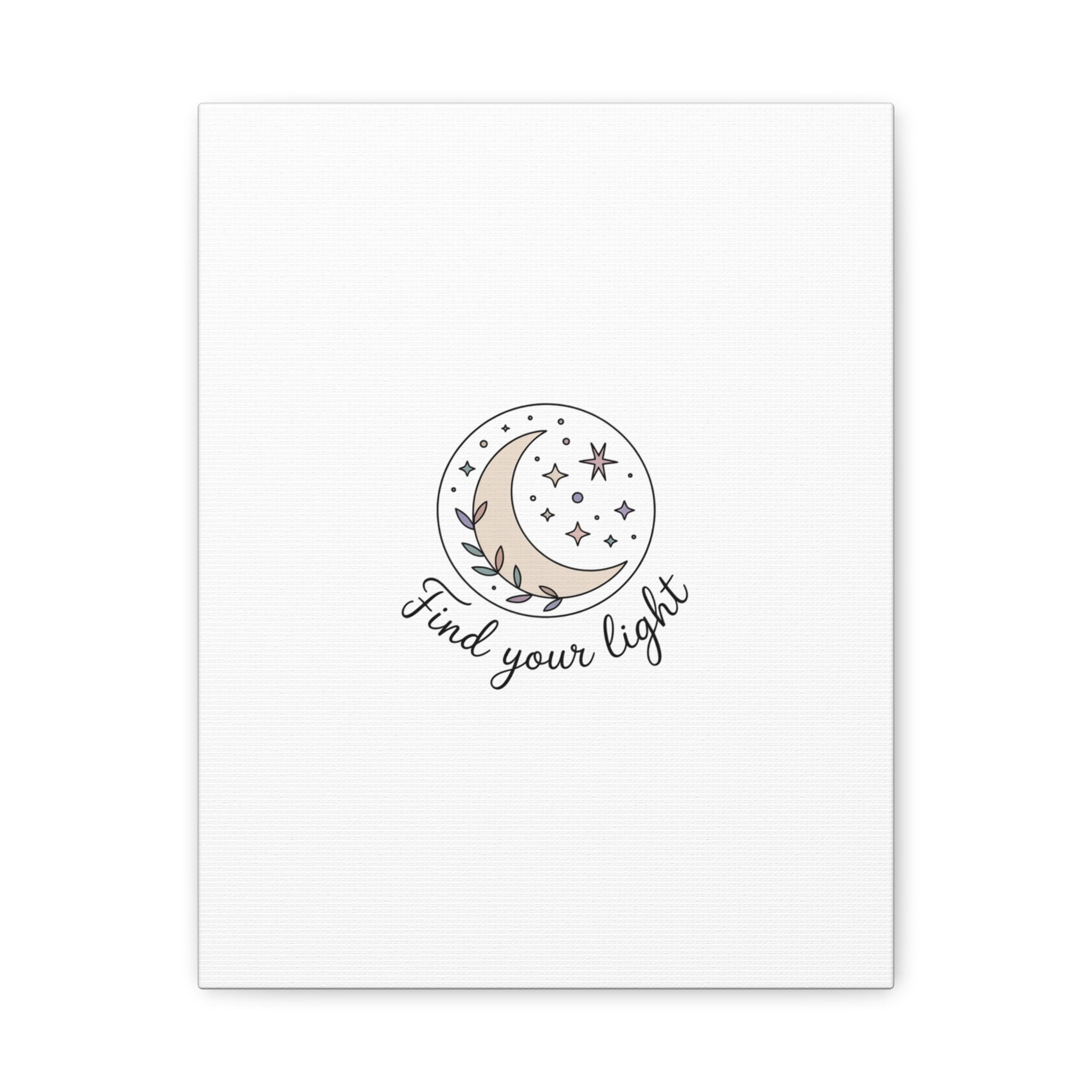 Find Your Light Moon Phase Art Print | Minimal Astrology Canvas