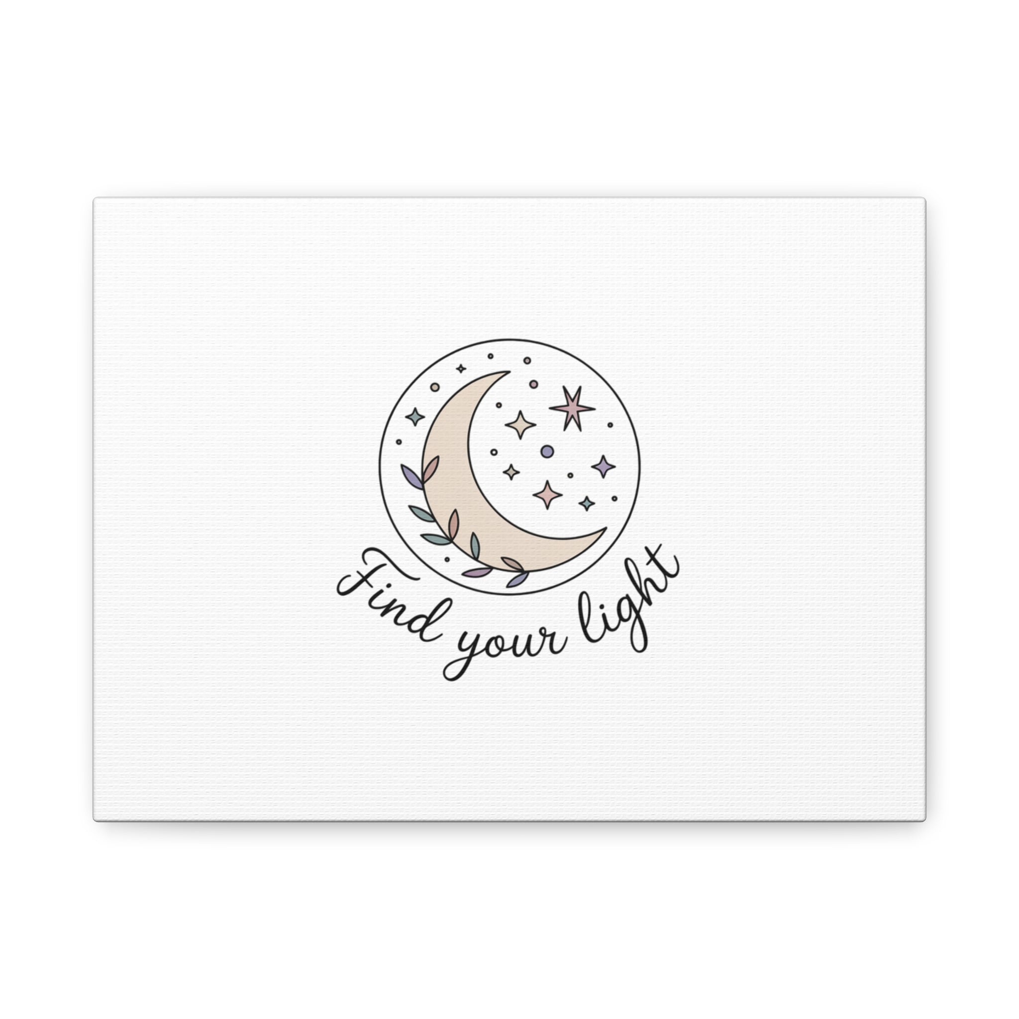 Find Your Light Moon Phase Art Print | Minimal Astrology Canvas