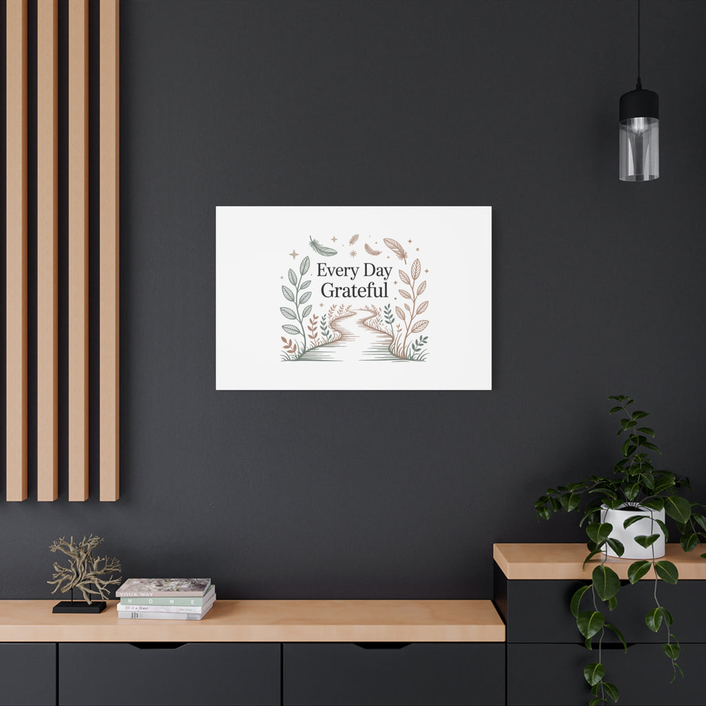 Every Day Grateful Canvas | Soft Everyday Grace Decor, Prayer Corner Art