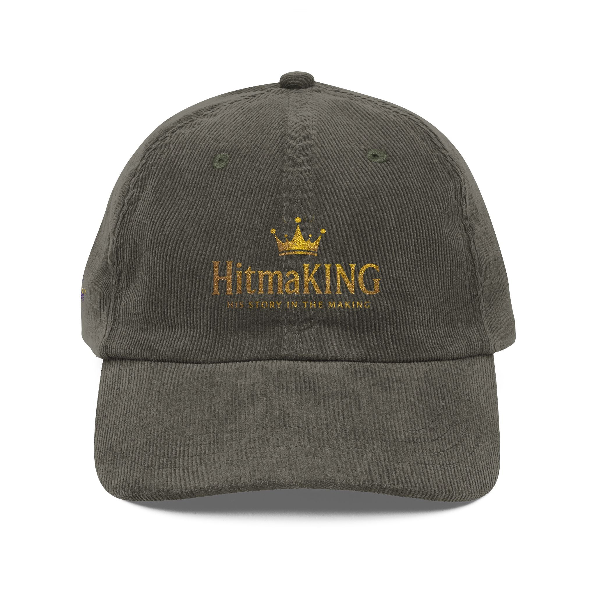 HitmaKING Corduroy Embroidered Cap — Vintage King Crown Logo