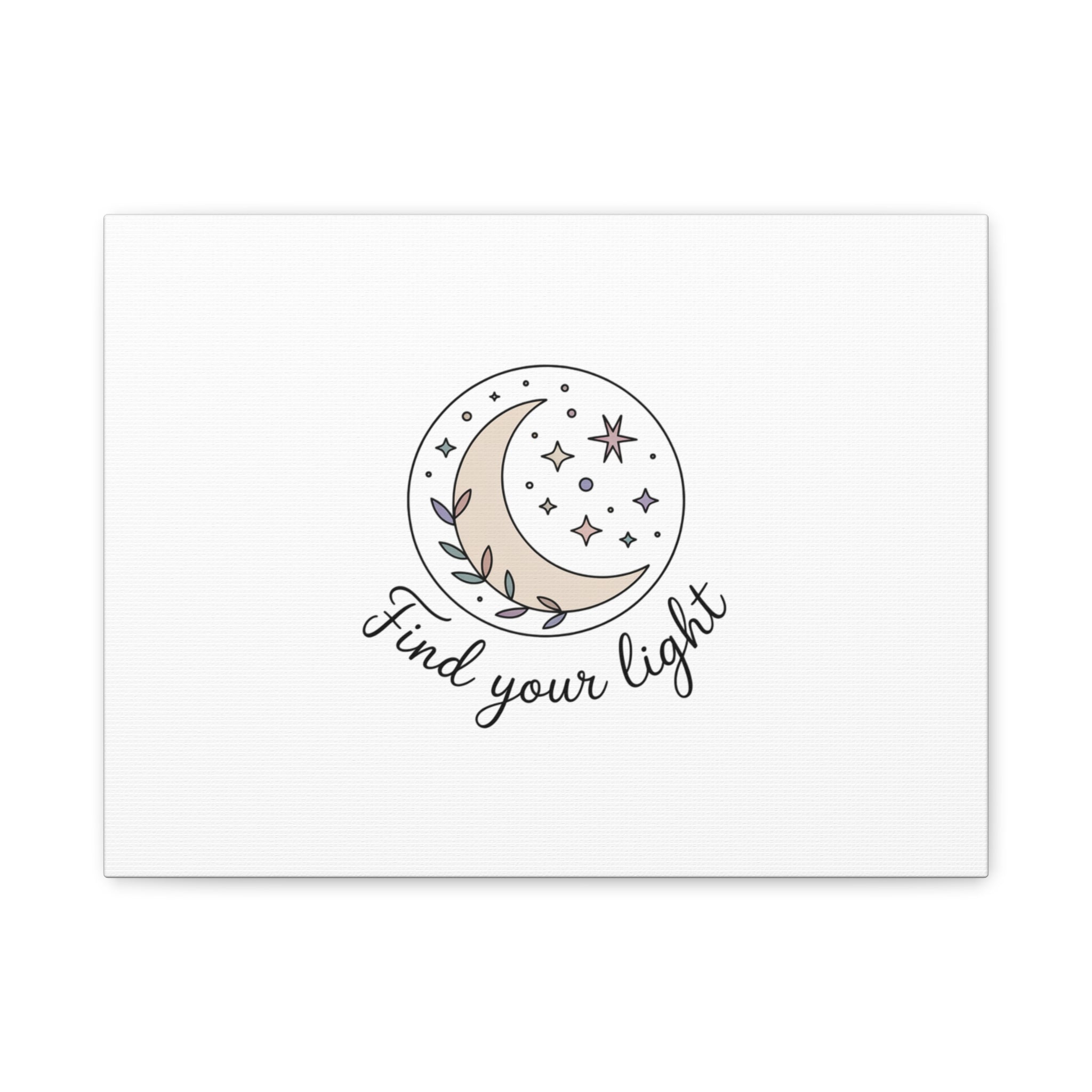 Find Your Light Moon Phase Art Print | Minimal Astrology Canvas