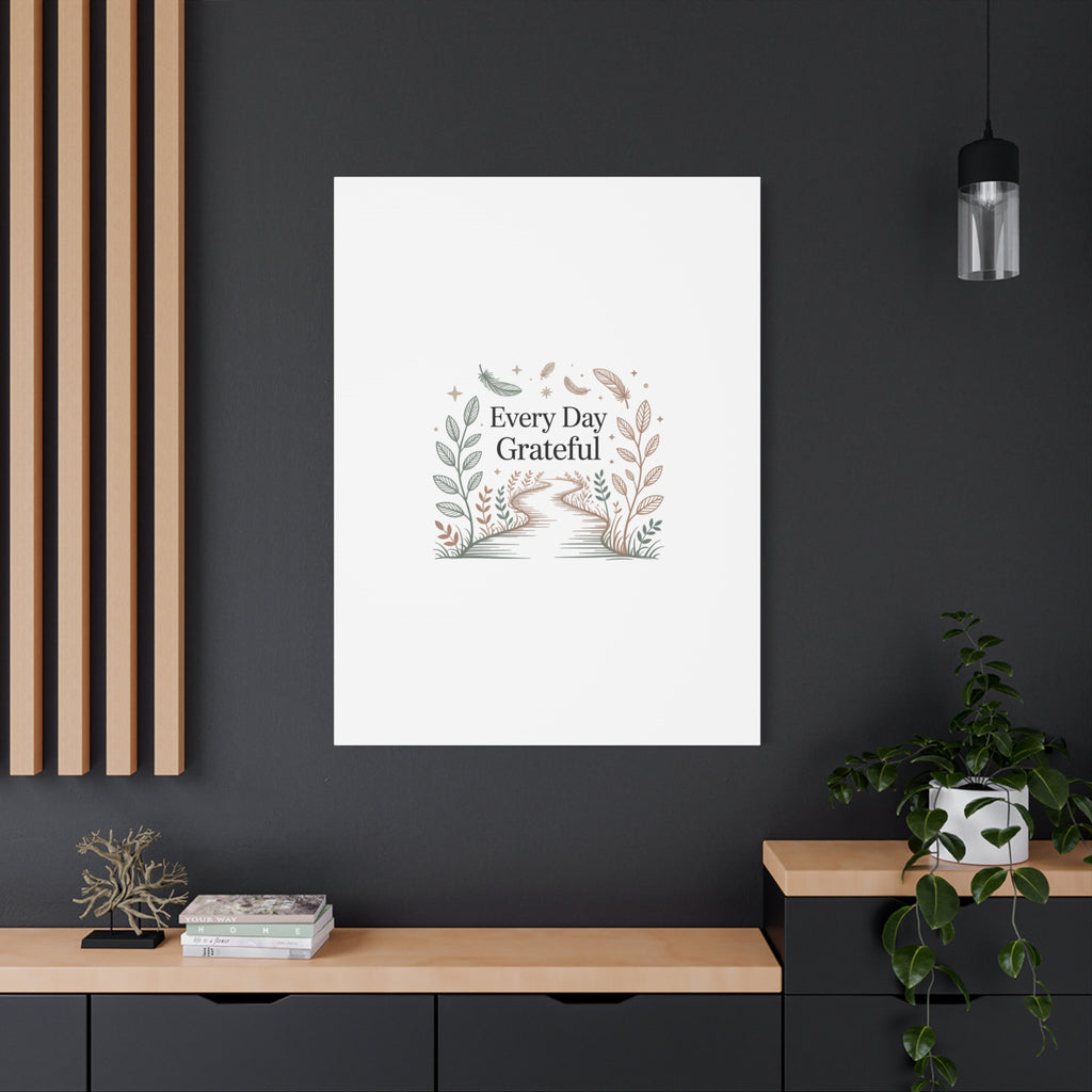 Every Day Grateful Canvas | Soft Everyday Grace Decor, Prayer Corner Art