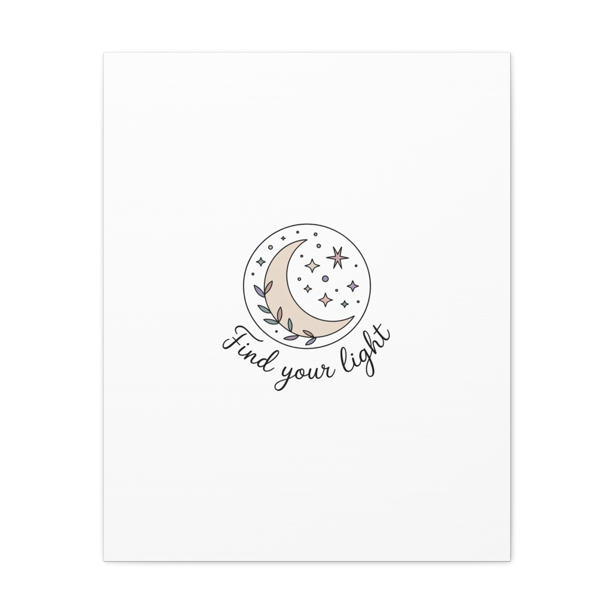 Find Your Light Moon Phase Art Print | Minimal Astrology Canvas
