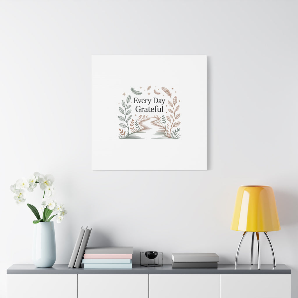 Every Day Grateful Canvas | Soft Everyday Grace Decor, Prayer Corner Art
