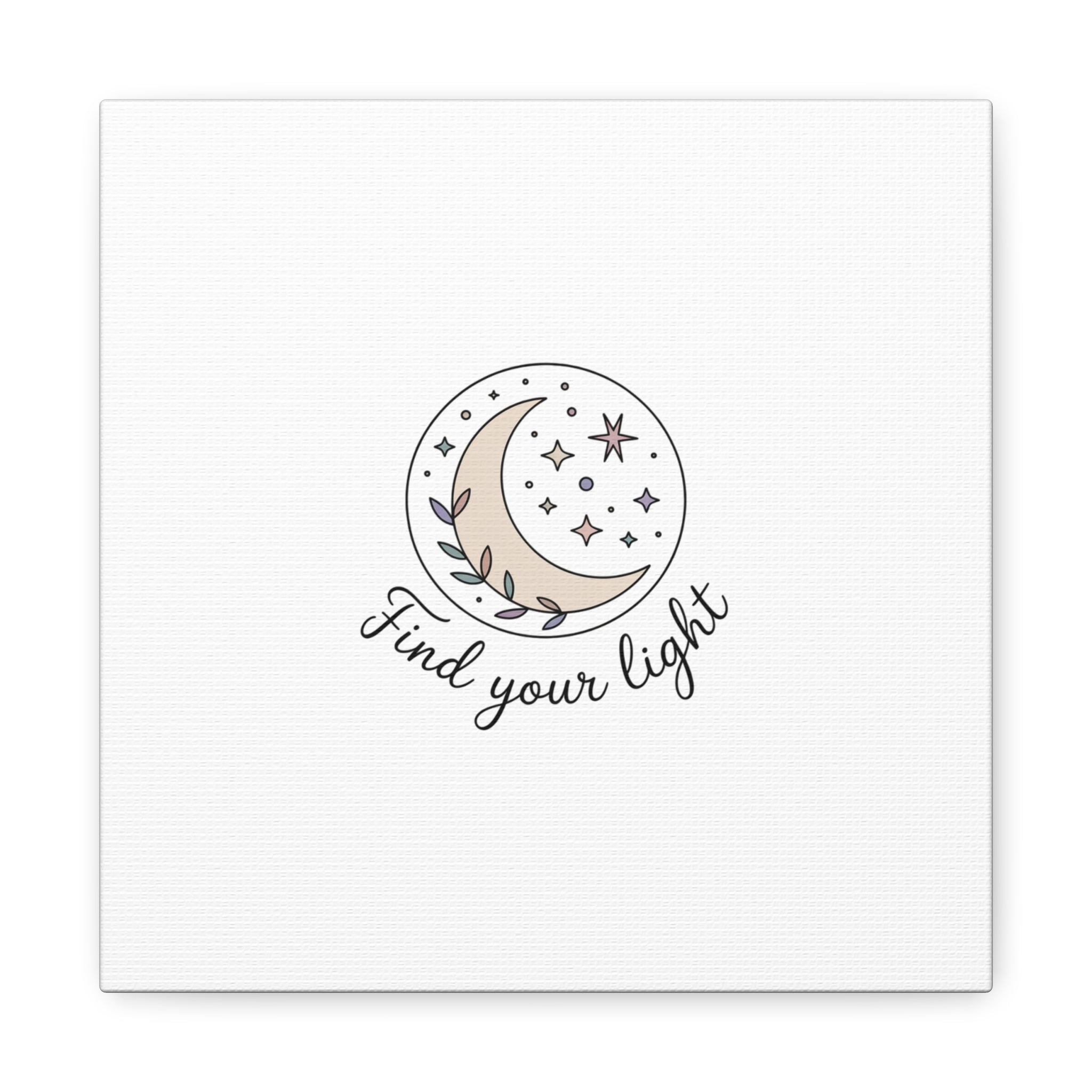 Find Your Light Moon Phase Art Print | Minimal Astrology Canvas