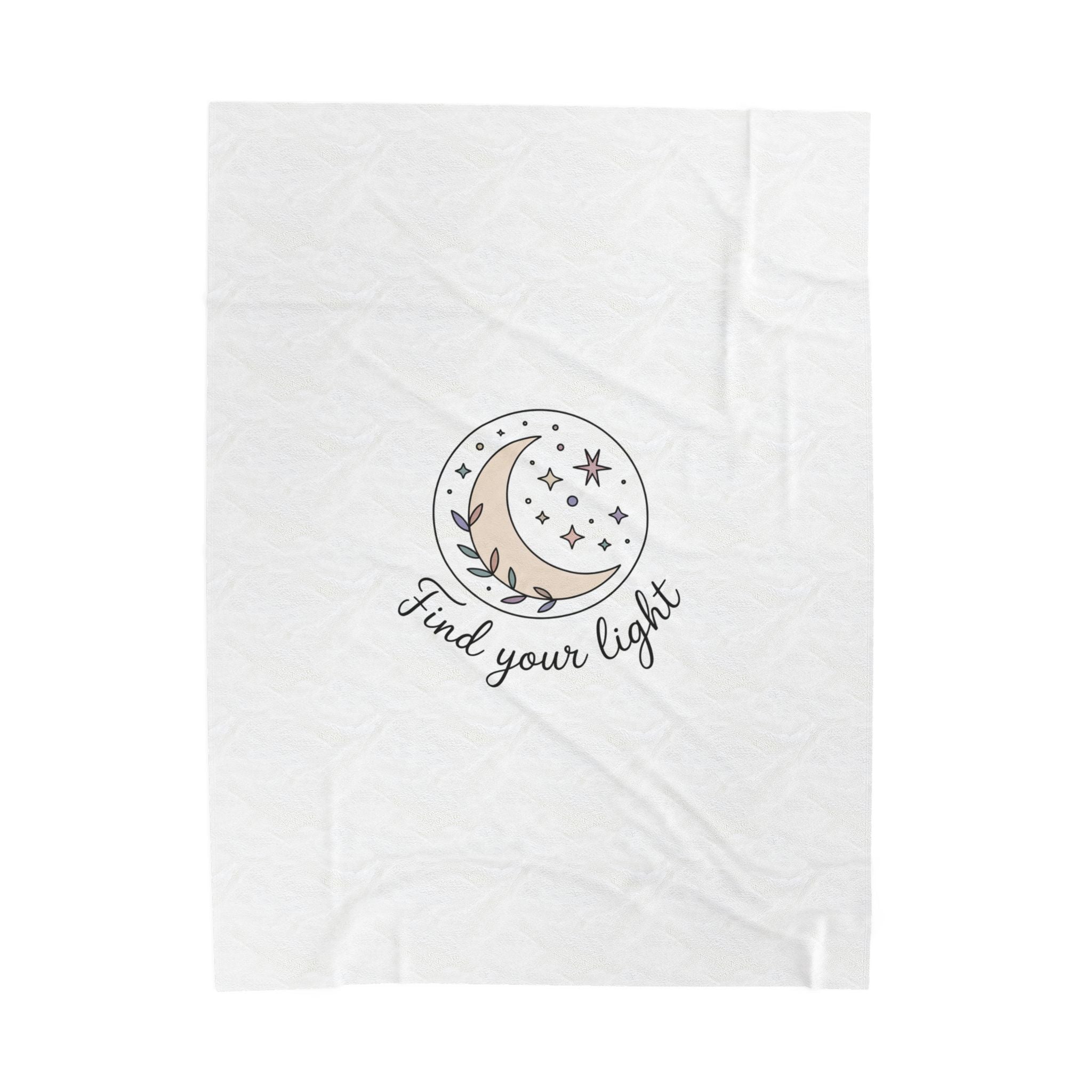 Find Your Light moon phase blanket | minimal astrology celestial plush