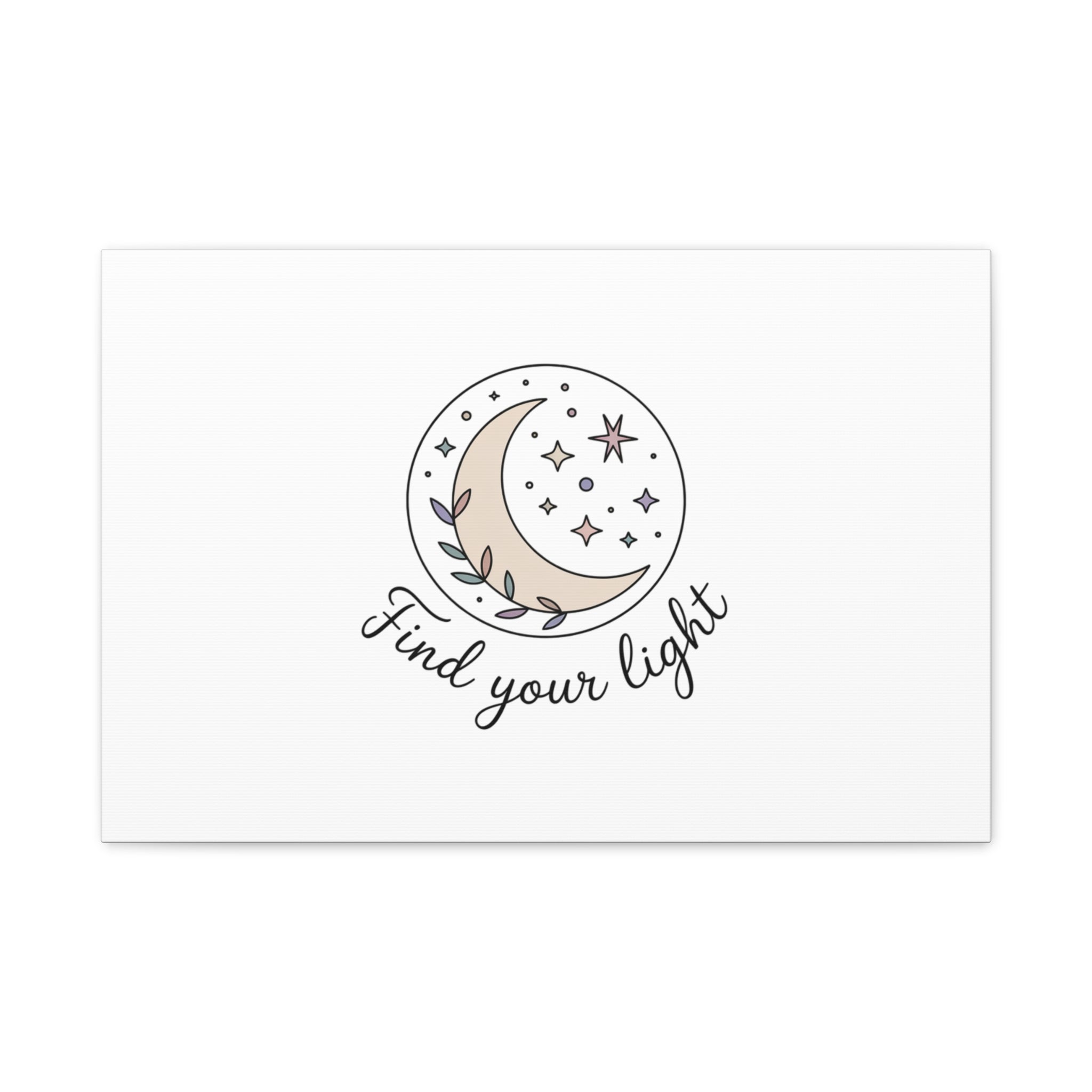 Find Your Light Moon Phase Art Print | Minimal Astrology Canvas