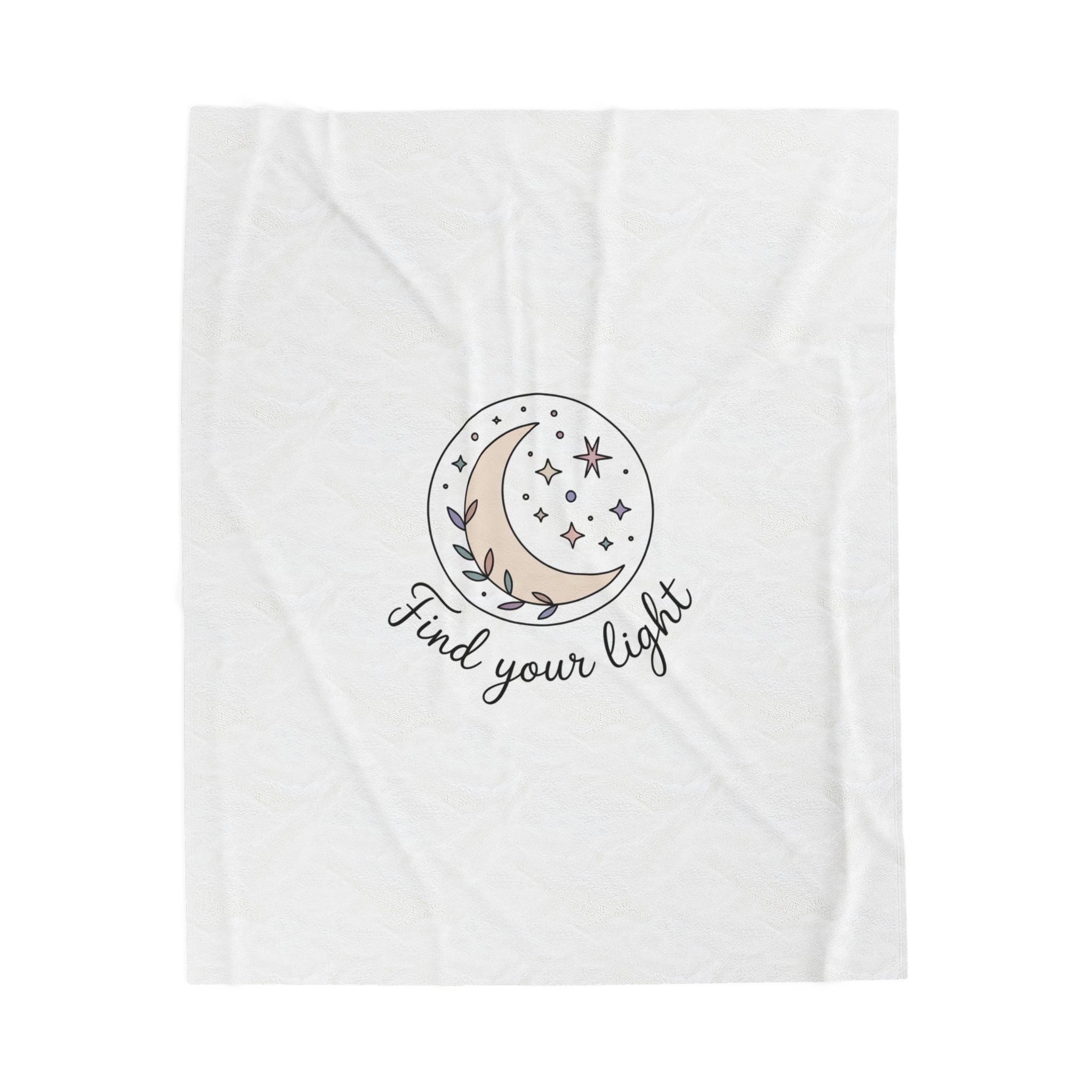 Find Your Light moon phase blanket | minimal astrology celestial plush
