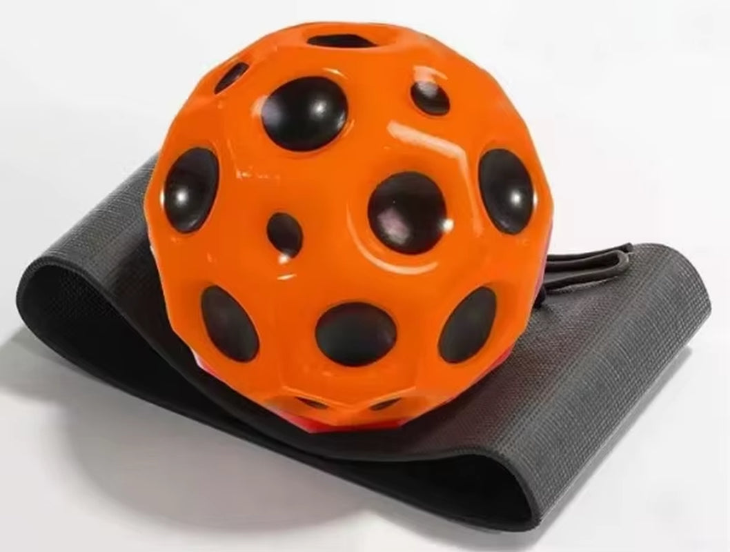 High Elastic Decompression Moon Stone Ball with Rebound Rope for Kids and Seniors Fun Stress Relief Outdoor Fitness Toy