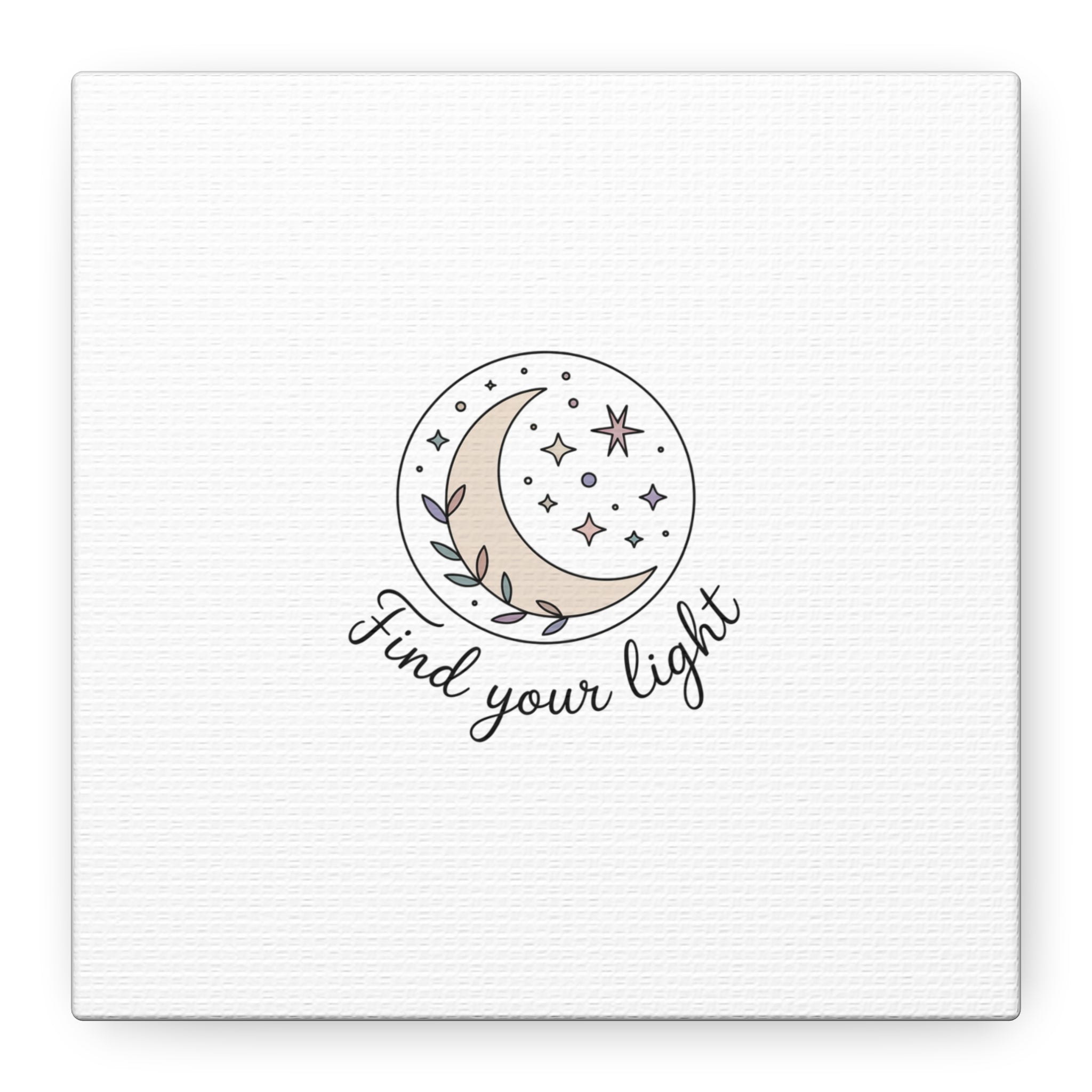 Find Your Light Moon Phase Art Print | Minimal Astrology Canvas