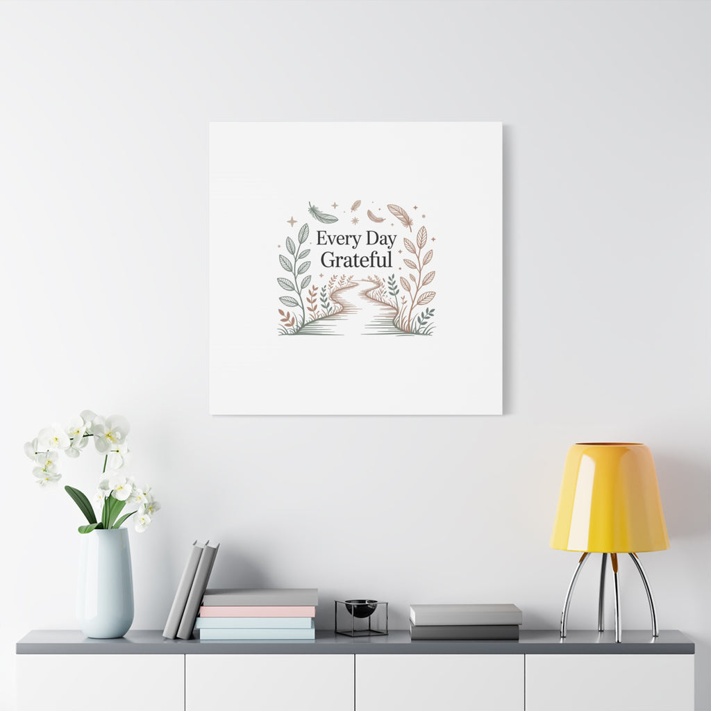 Every Day Grateful Canvas | Soft Everyday Grace Decor, Prayer Corner Art