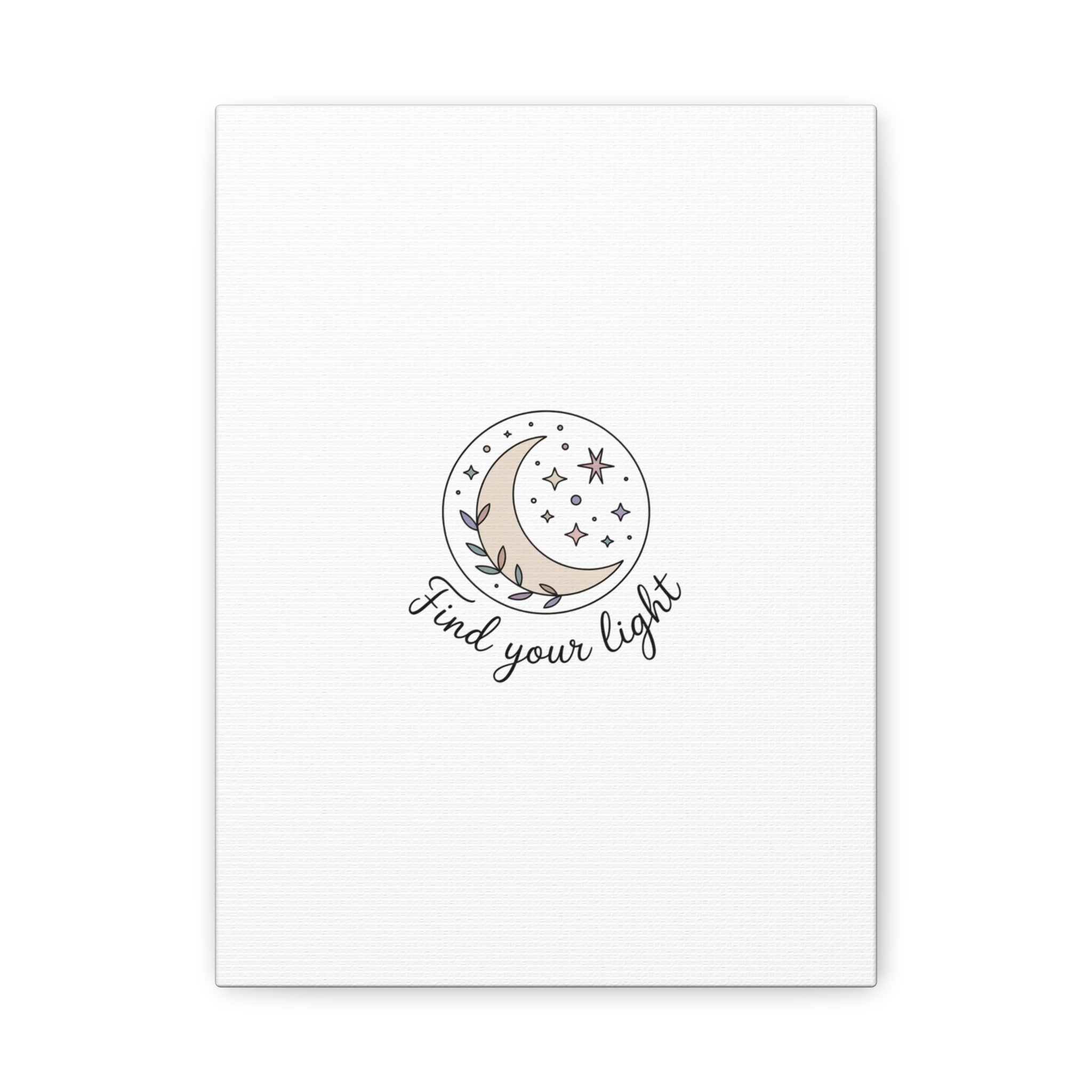 Find Your Light Moon Phase Art Print | Minimal Astrology Canvas