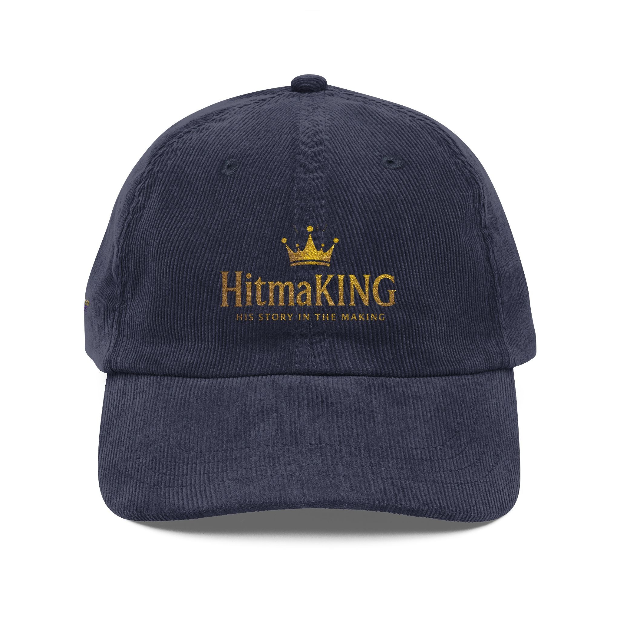 HitmaKING Corduroy Embroidered Cap — Vintage King Crown Logo