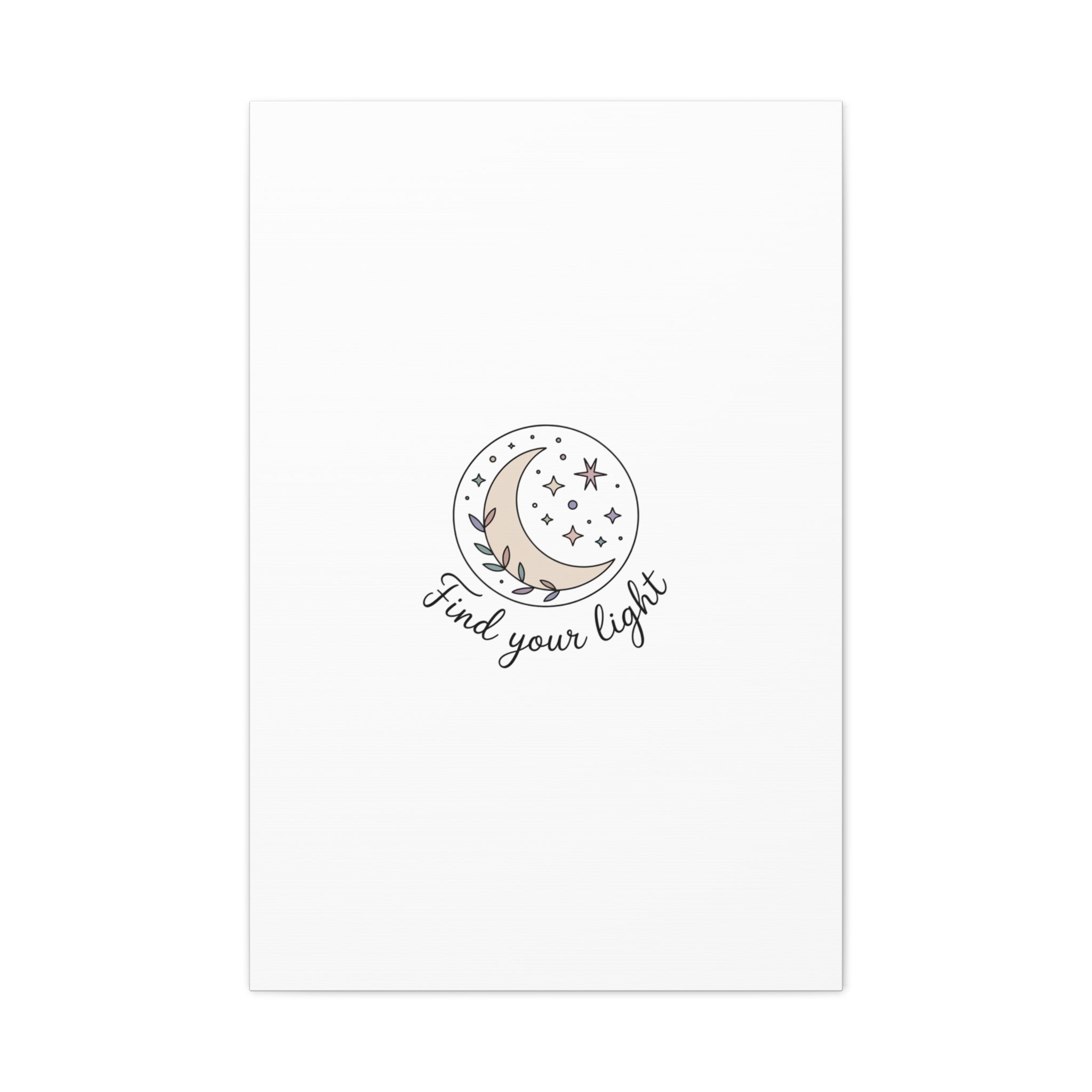 Find Your Light Moon Phase Art Print | Minimal Astrology Canvas