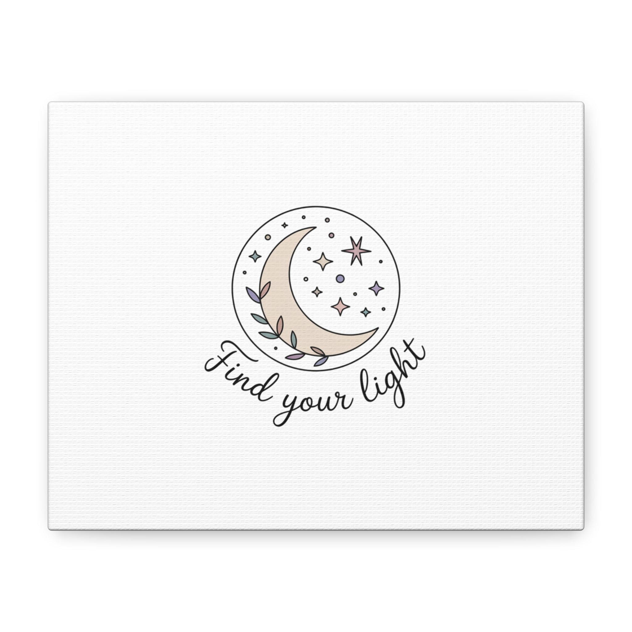 Find Your Light Moon Phase Art Print | Minimal Astrology Canvas