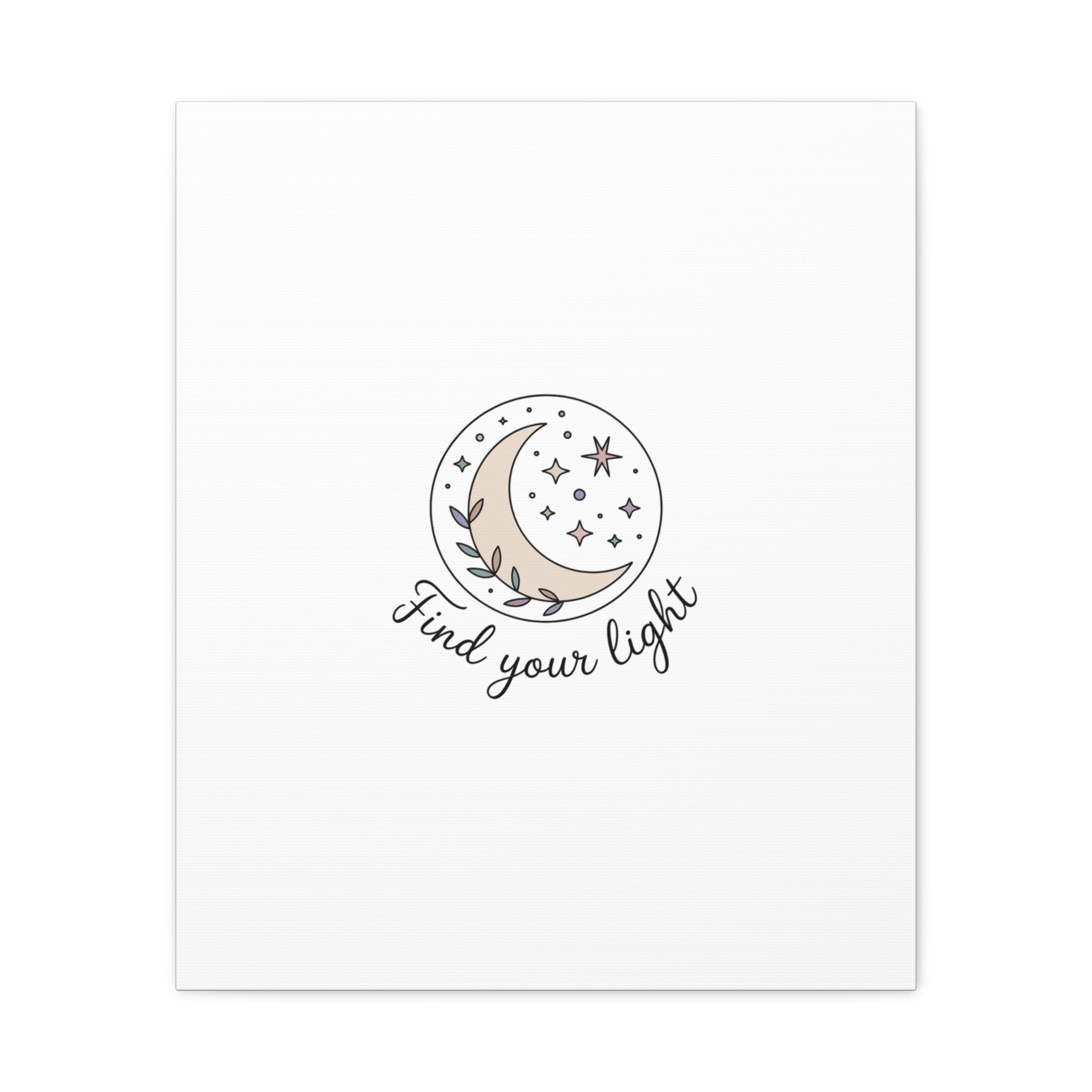 Find Your Light Moon Phase Art Print | Minimal Astrology Canvas