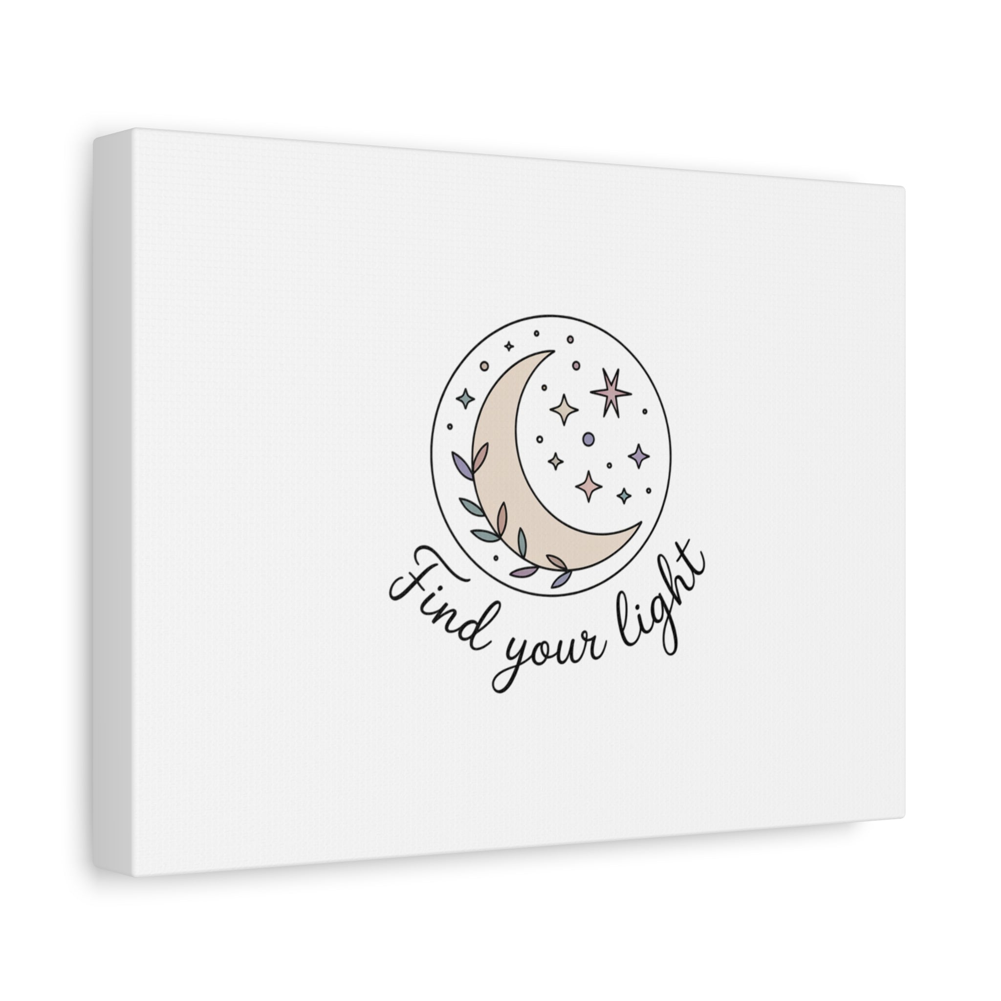 Find Your Light Moon Phase Art Print | Minimal Astrology Canvas