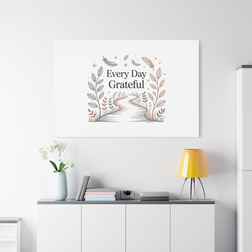 Every Day Grateful Canvas | Soft Everyday Grace Decor, Prayer Corner Art