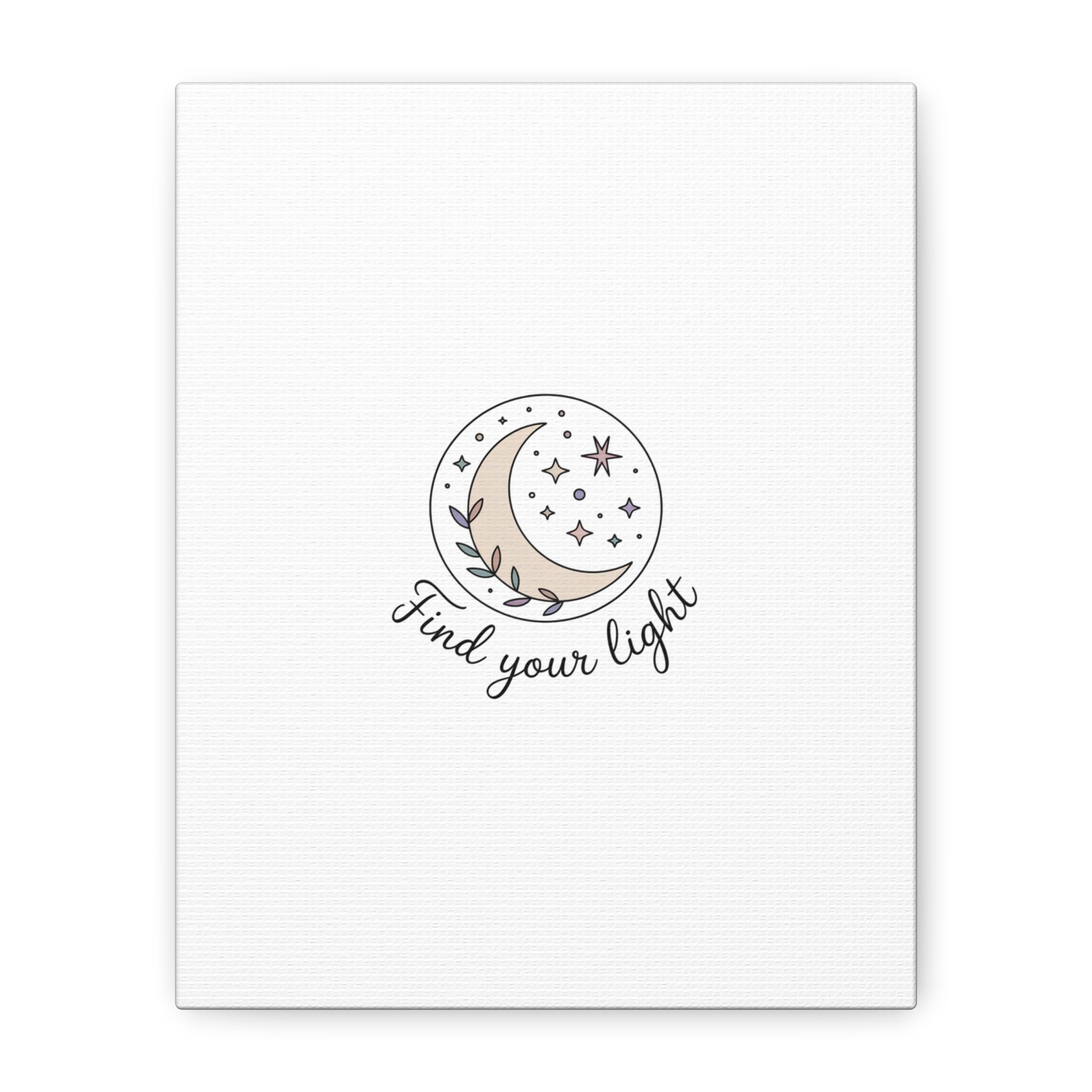 Find Your Light Moon Phase Art Print | Minimal Astrology Canvas