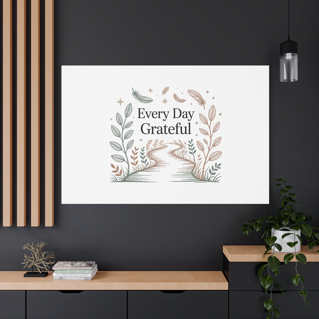 Every Day Grateful Canvas | Soft Everyday Grace Decor, Prayer Corner Art