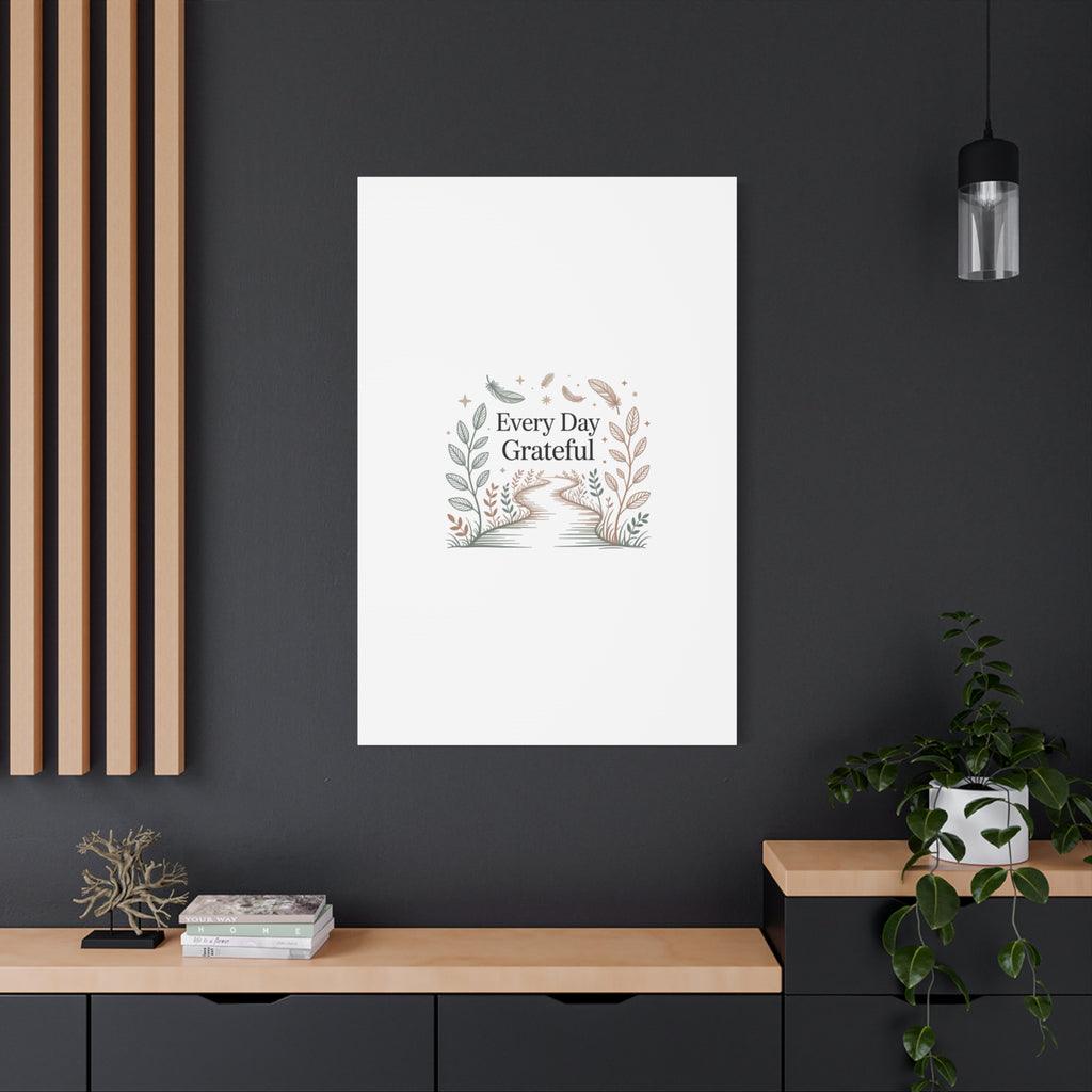 Every Day Grateful Canvas | Soft Everyday Grace Decor, Prayer Corner Art