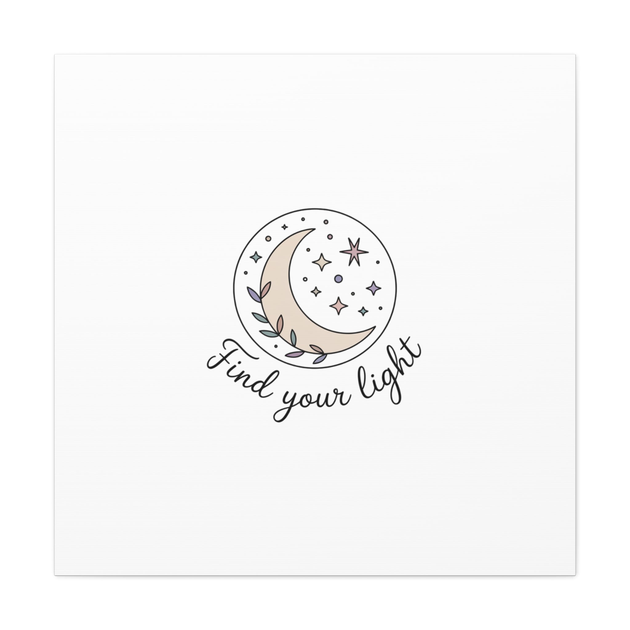 Find Your Light Moon Phase Art Print | Minimal Astrology Canvas