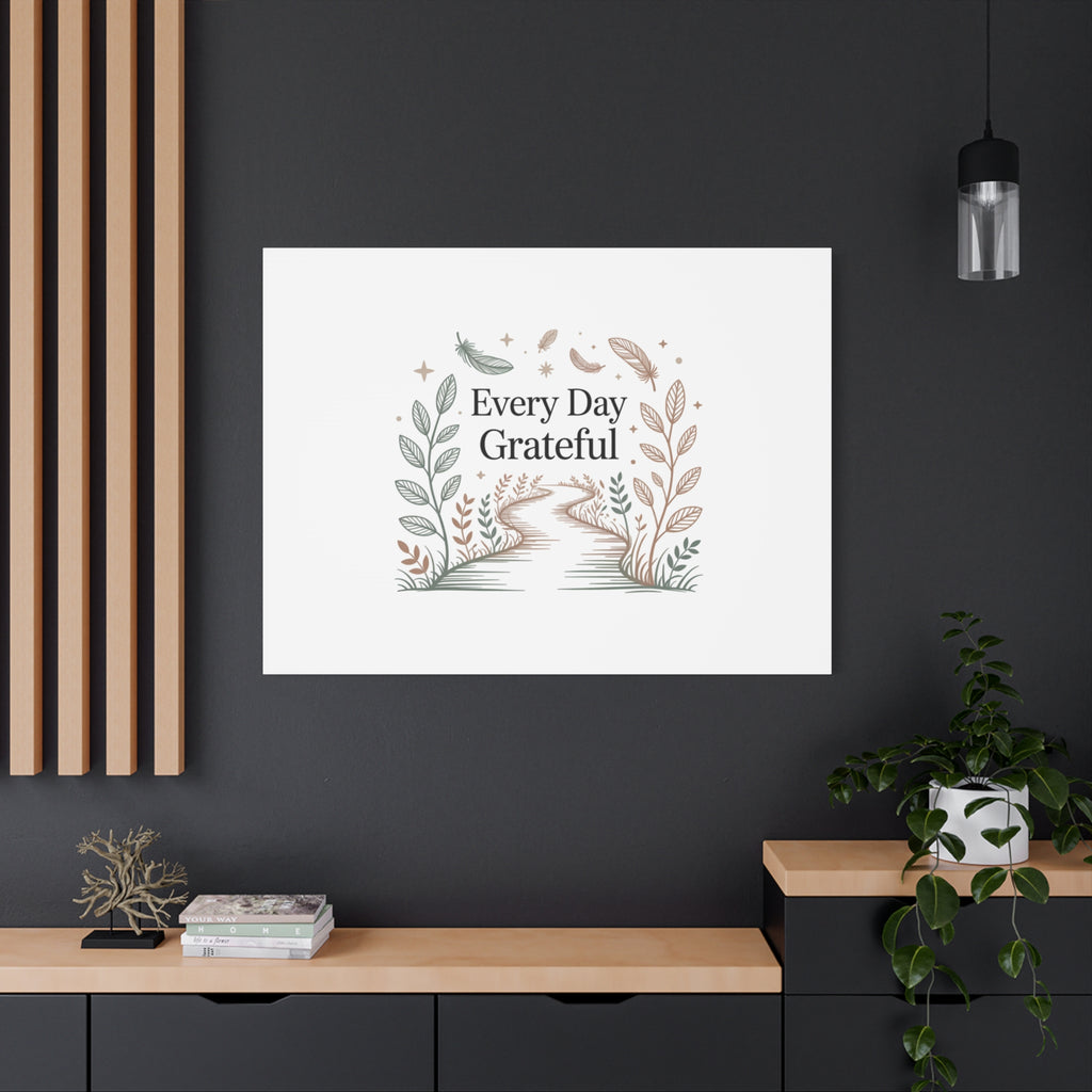 Every Day Grateful Canvas | Soft Everyday Grace Decor, Prayer Corner Art