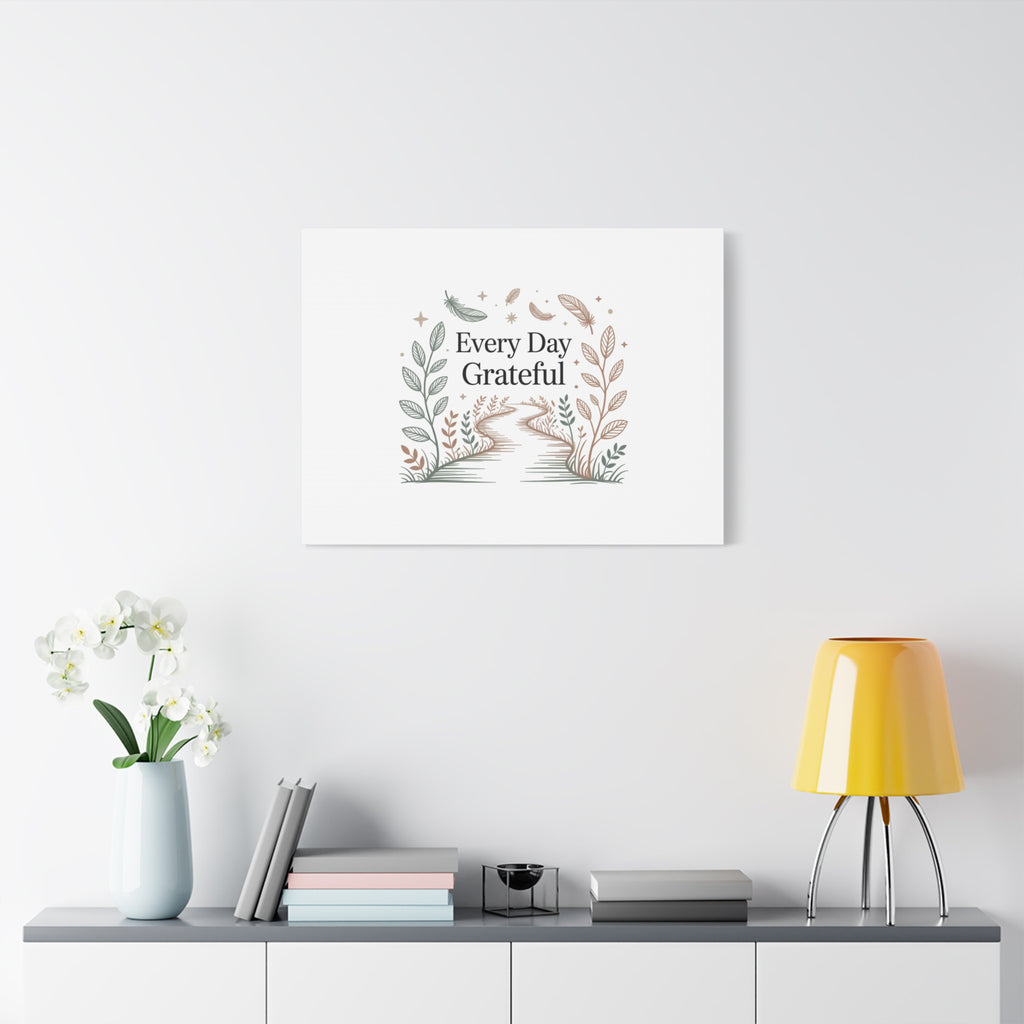 Every Day Grateful Canvas | Soft Everyday Grace Decor, Prayer Corner Art
