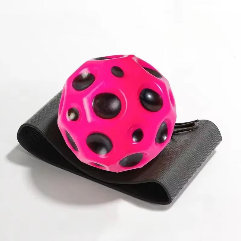 High Elastic Decompression Moon Stone Ball with Rebound Rope for Kids and Seniors Fun Stress Relief Outdoor Fitness Toy