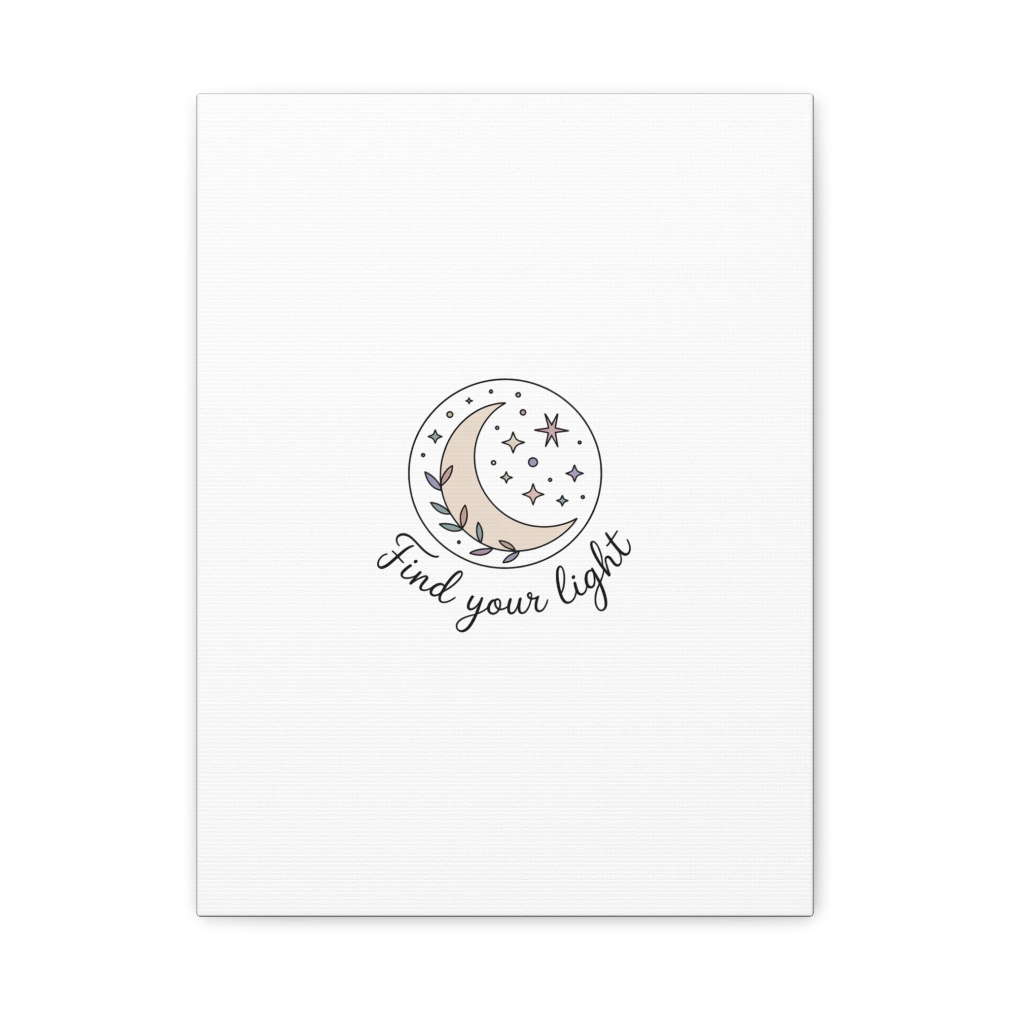 Find Your Light Moon Phase Art Print | Minimal Astrology Canvas