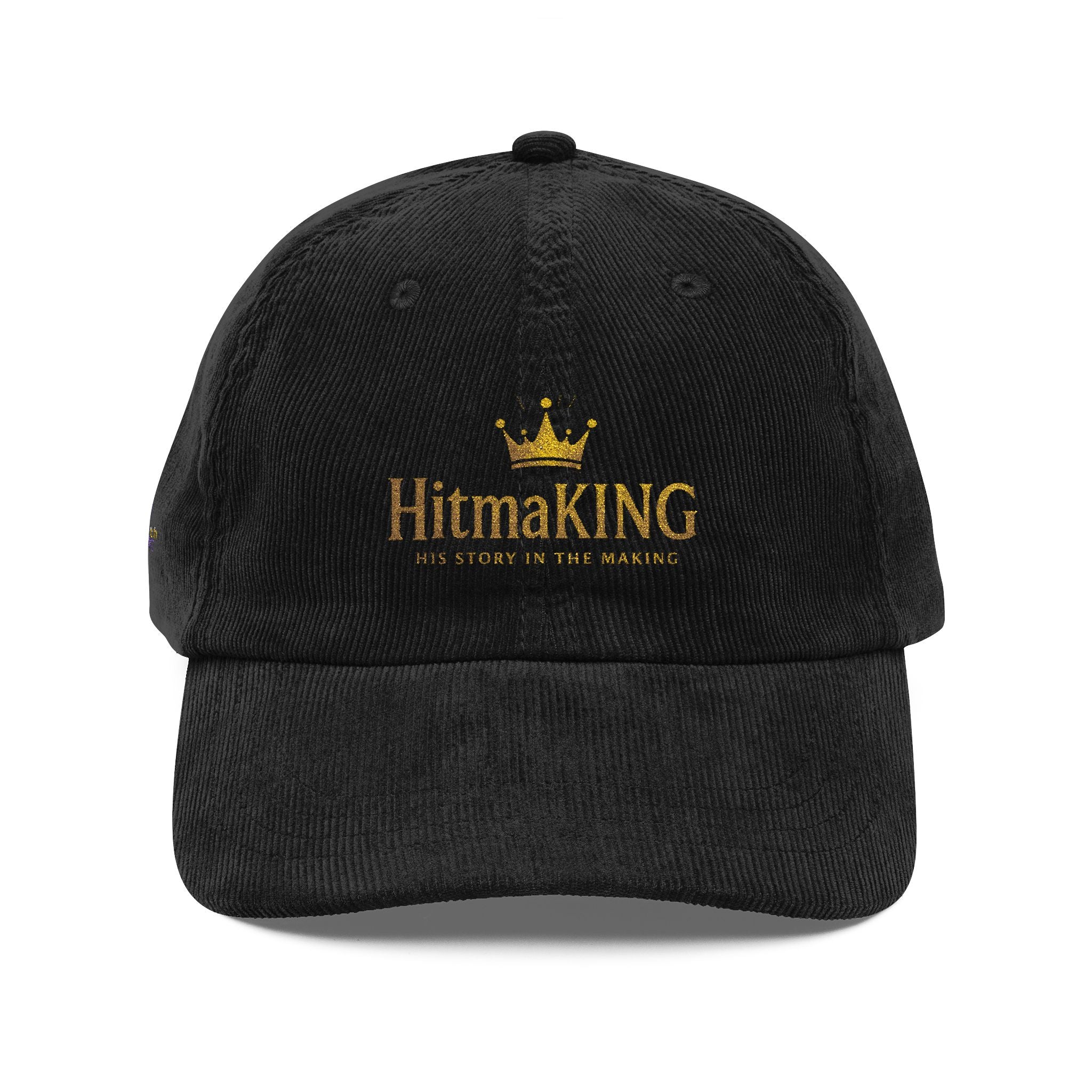 HitmaKING Corduroy Embroidered Cap — Vintage King Crown Logo