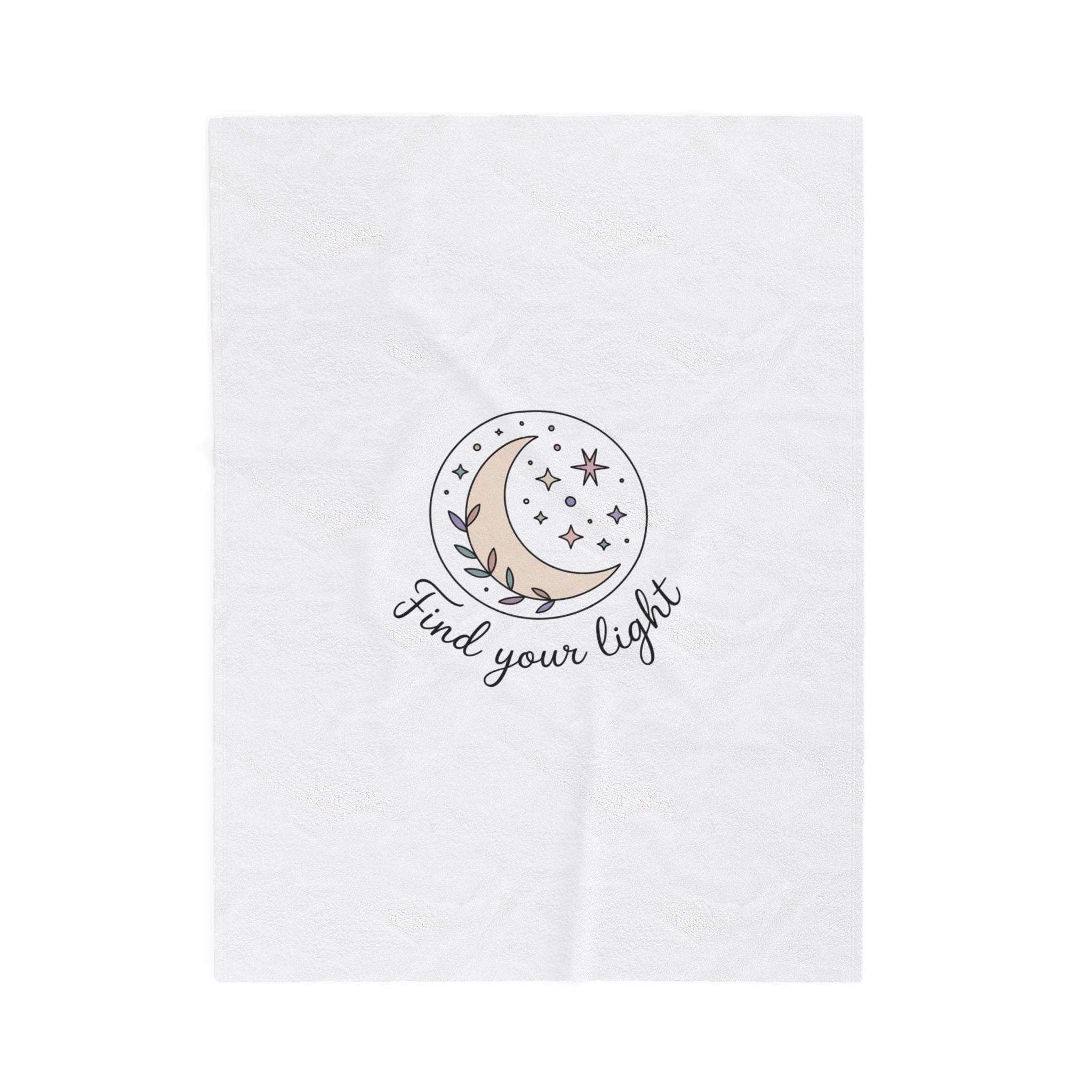 Find Your Light moon phase blanket | minimal astrology celestial plush