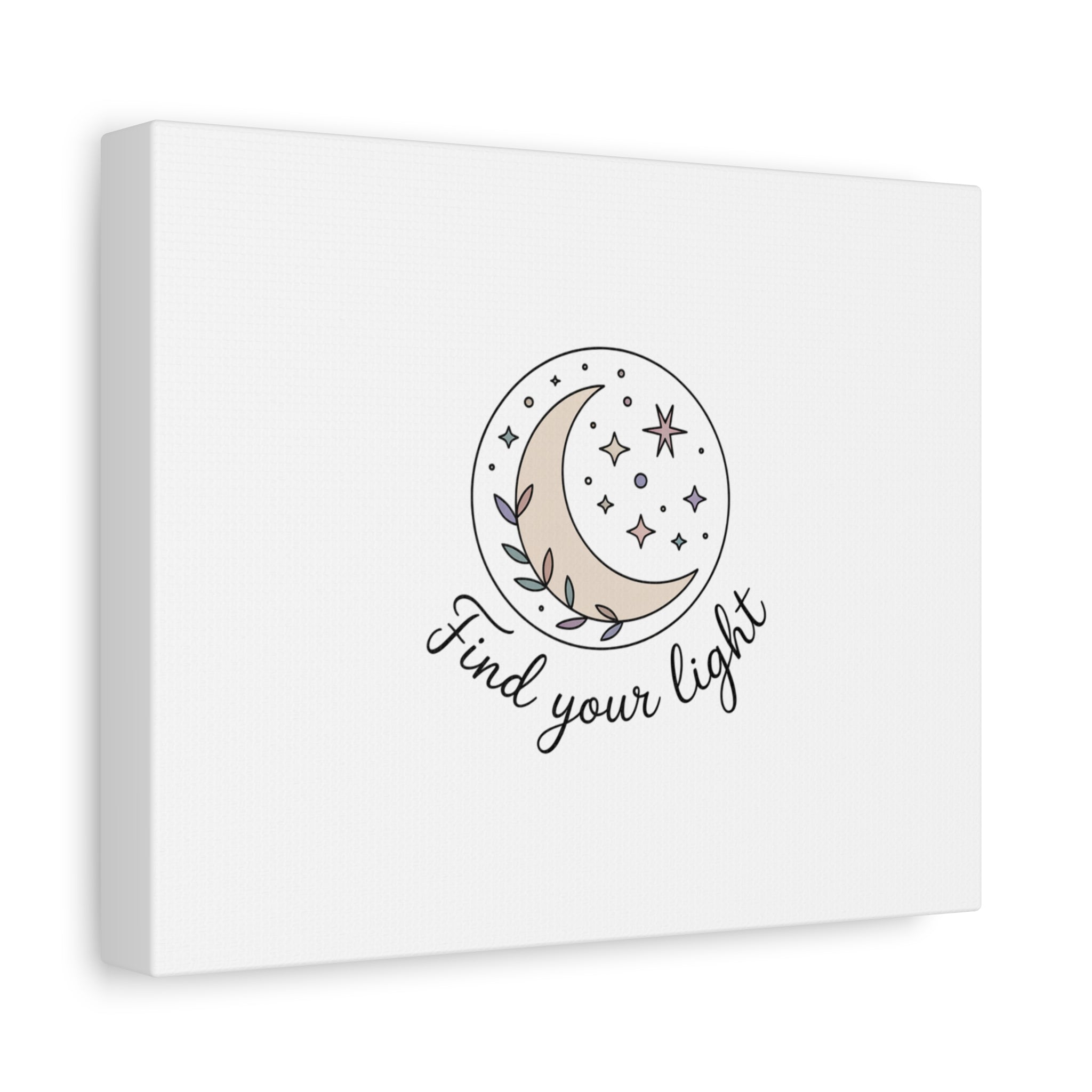 Find Your Light Moon Phase Art Print | Minimal Astrology Canvas