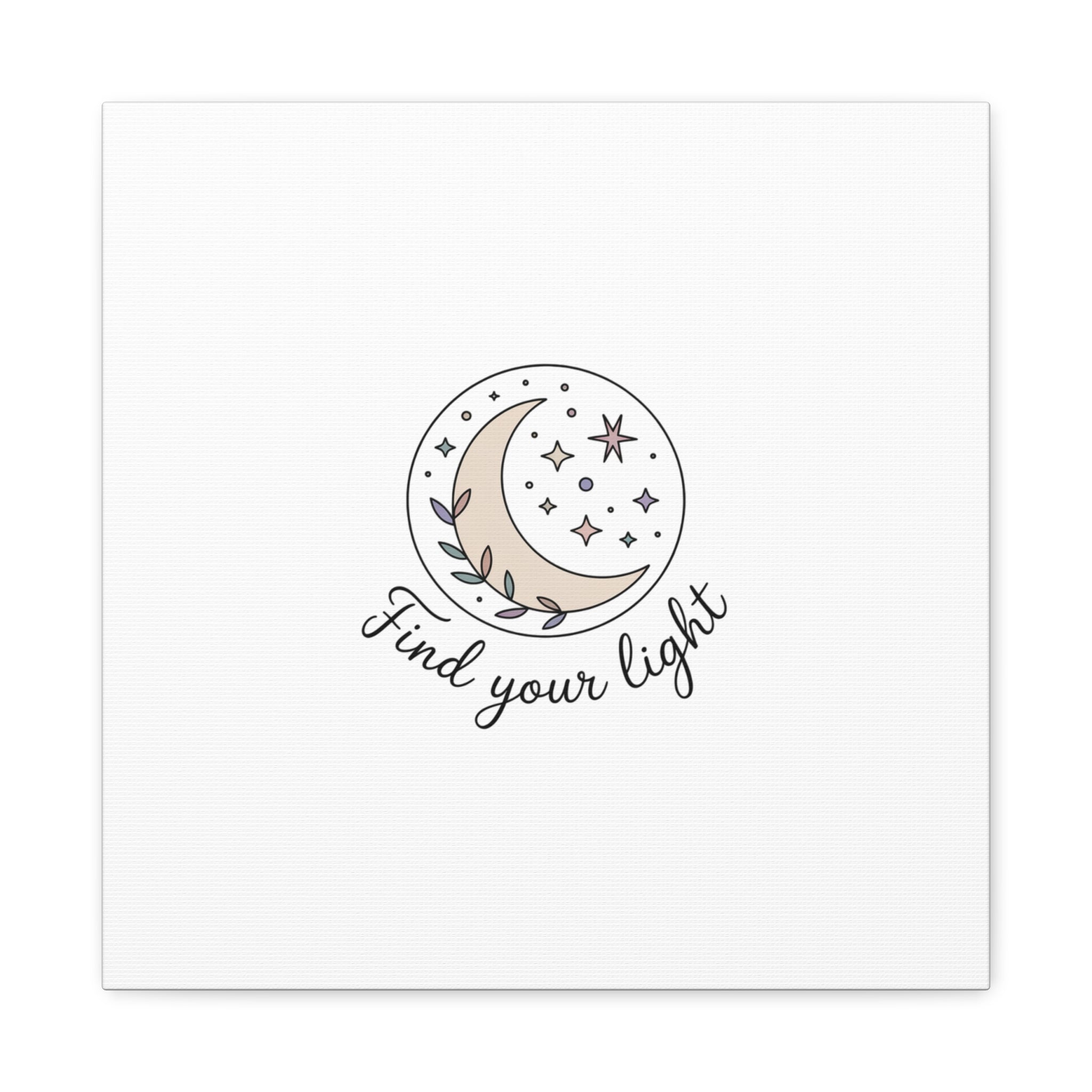 Find Your Light Moon Phase Art Print | Minimal Astrology Canvas