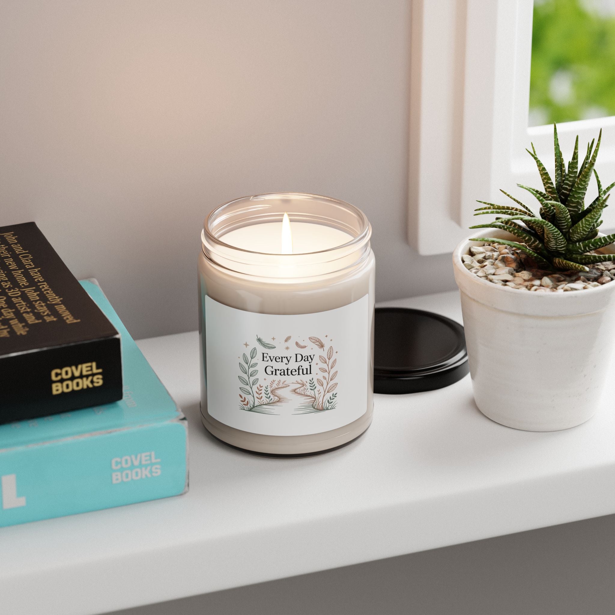 Every Day Grateful Soy Candle, gentle spiritual decor | everyday grace affirmation