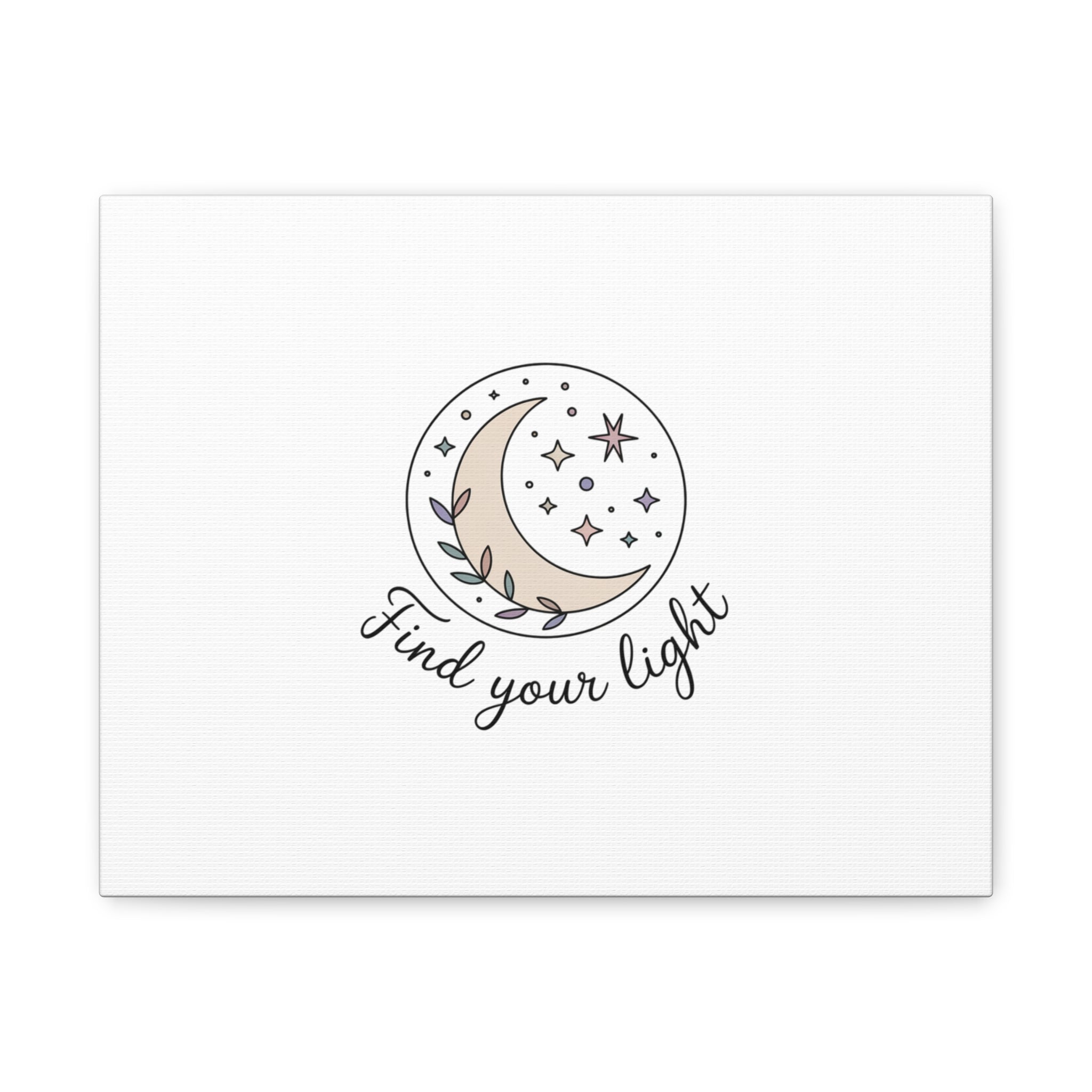 Find Your Light Moon Phase Art Print | Minimal Astrology Canvas
