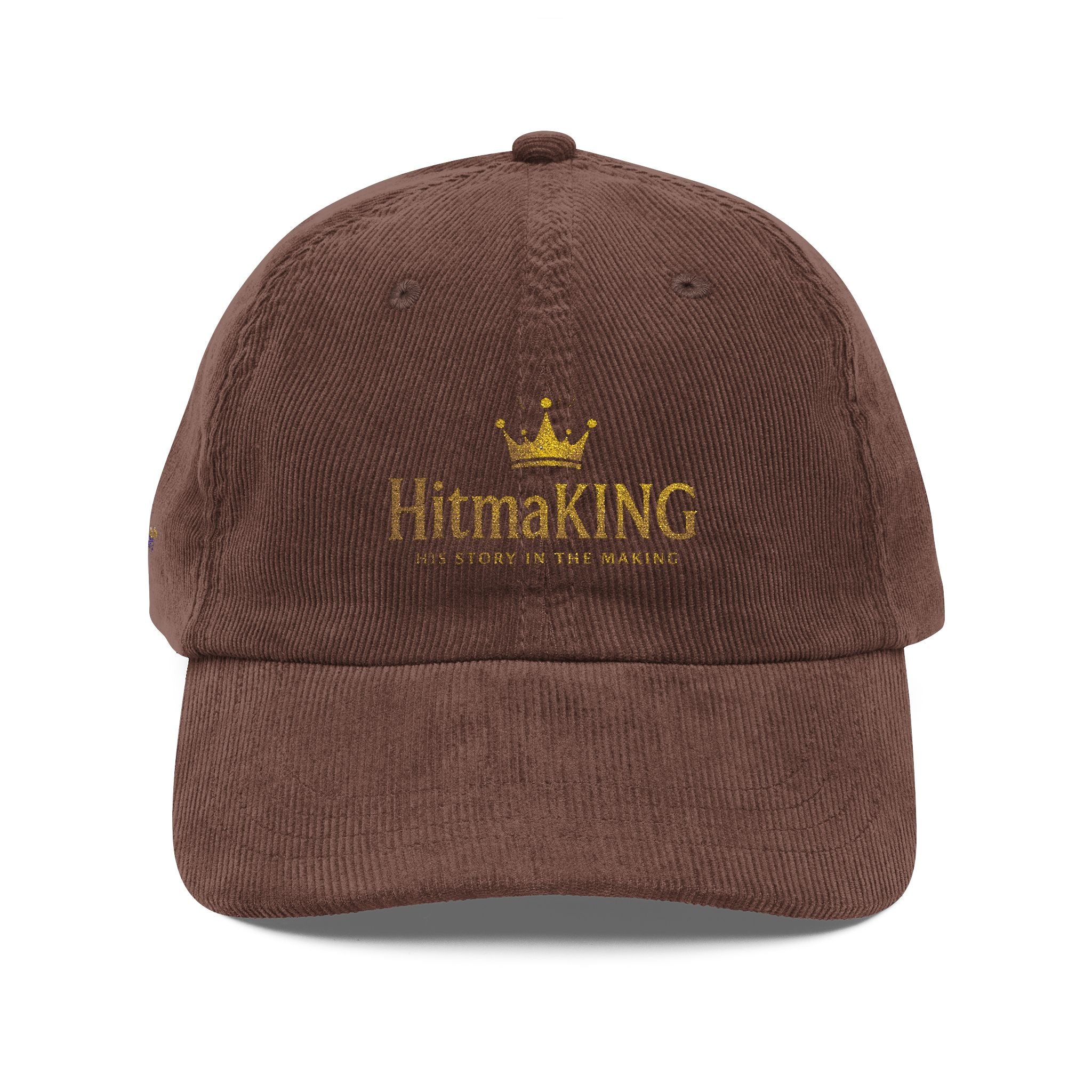 HitmaKING Corduroy Embroidered Cap — Vintage King Crown Logo