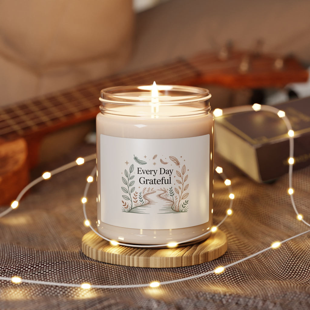 Every Day Grateful Soy Candle, gentle spiritual decor | everyday grace affirmation