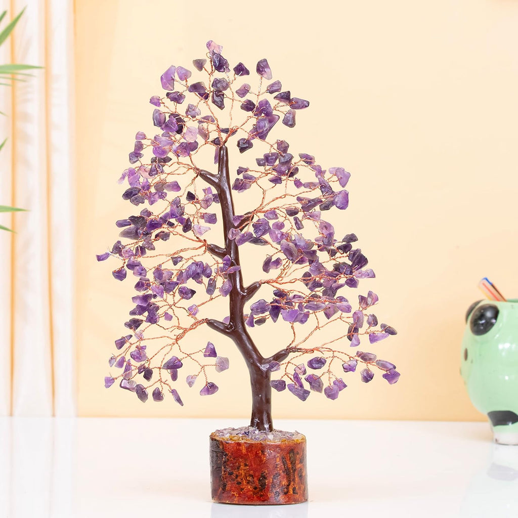 Amethyst Crystal Tree of Life Gemstone Chakra Bonsai Tree for Feng Shui Room, Office Decor Housewarming Gifts New Home, Birthday Gifts for Women, Sister & Mom Money Tree Healing Crystals, Unique Gift