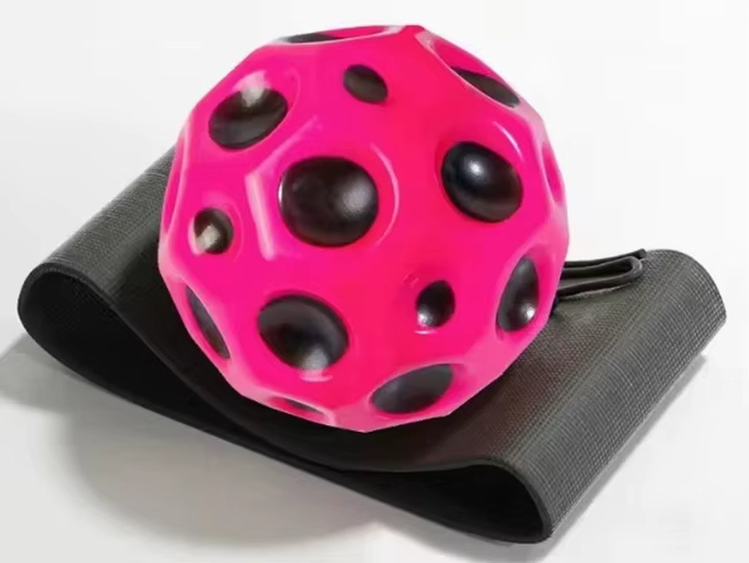 High Elastic Decompression Moon Stone Ball with Rebound Rope for Kids and Seniors Fun Stress Relief Outdoor Fitness Toy